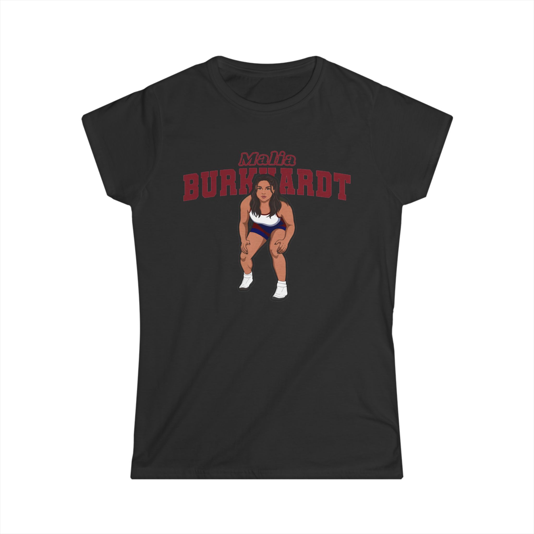 Women's Softstyle Tee — character_name_arch in Black