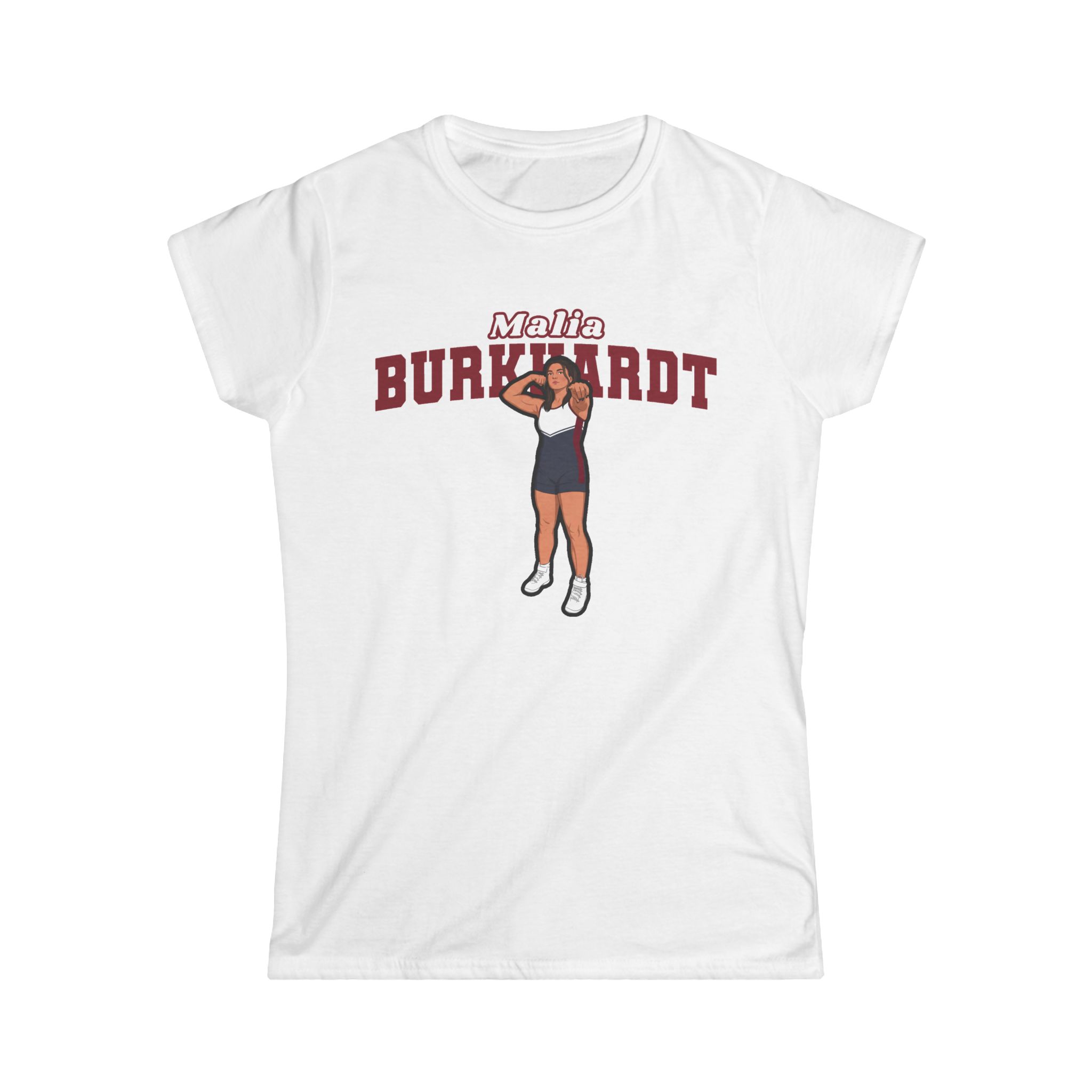 Women's Softstyle Tee — character_name_arch in White