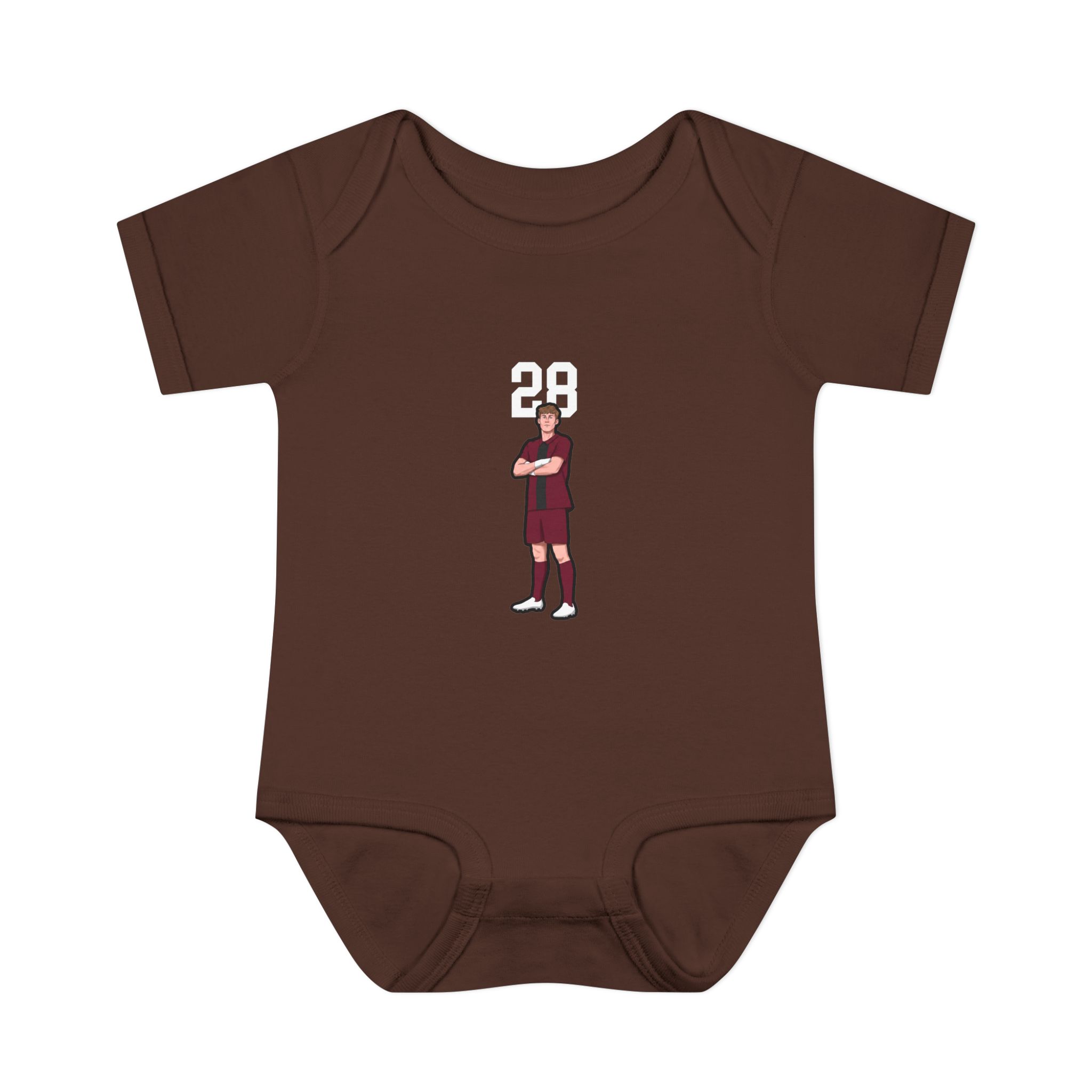 Baby Onesie — character_number_top in Brown