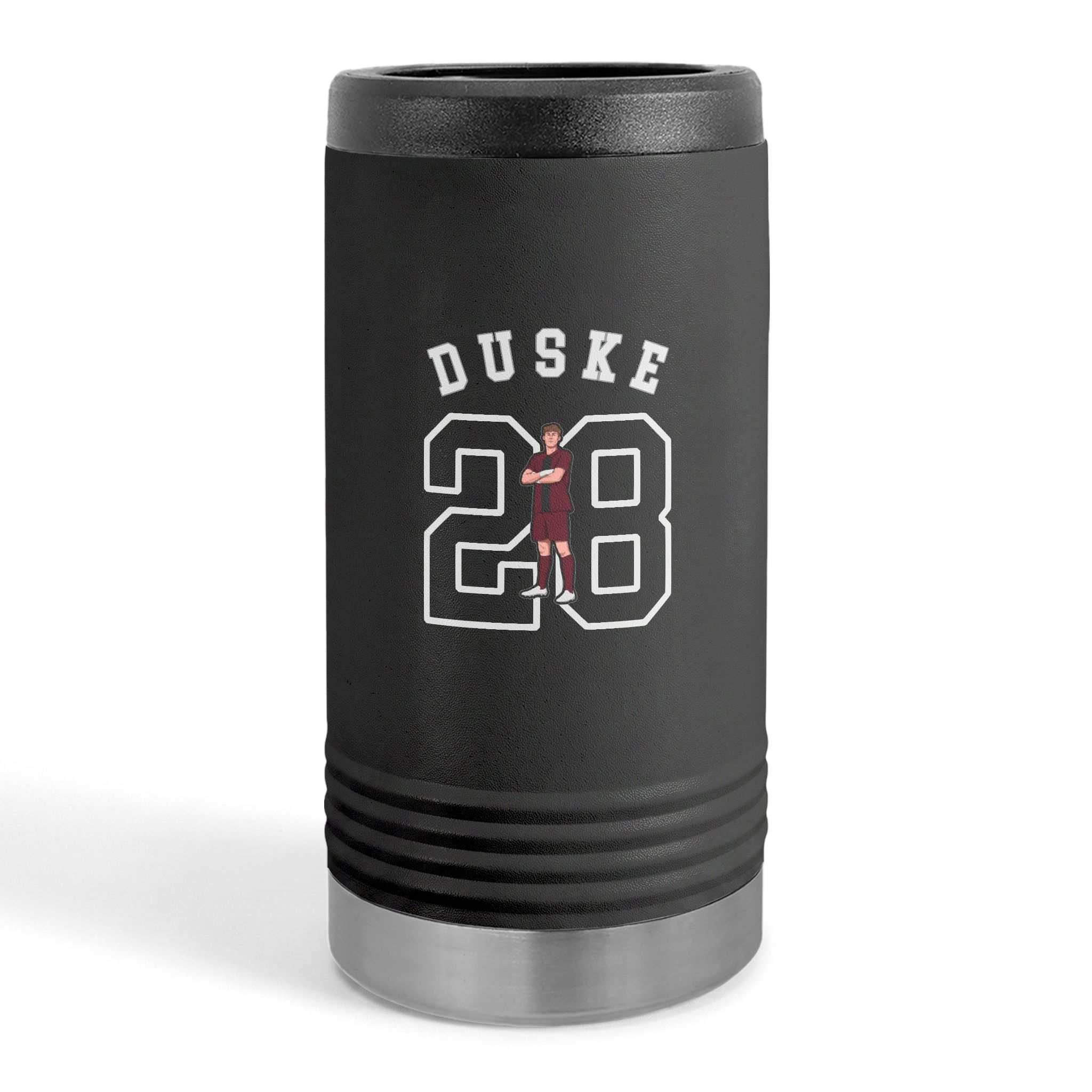 Slim Stainless Can Cooler — character_shirsey_arch in Black