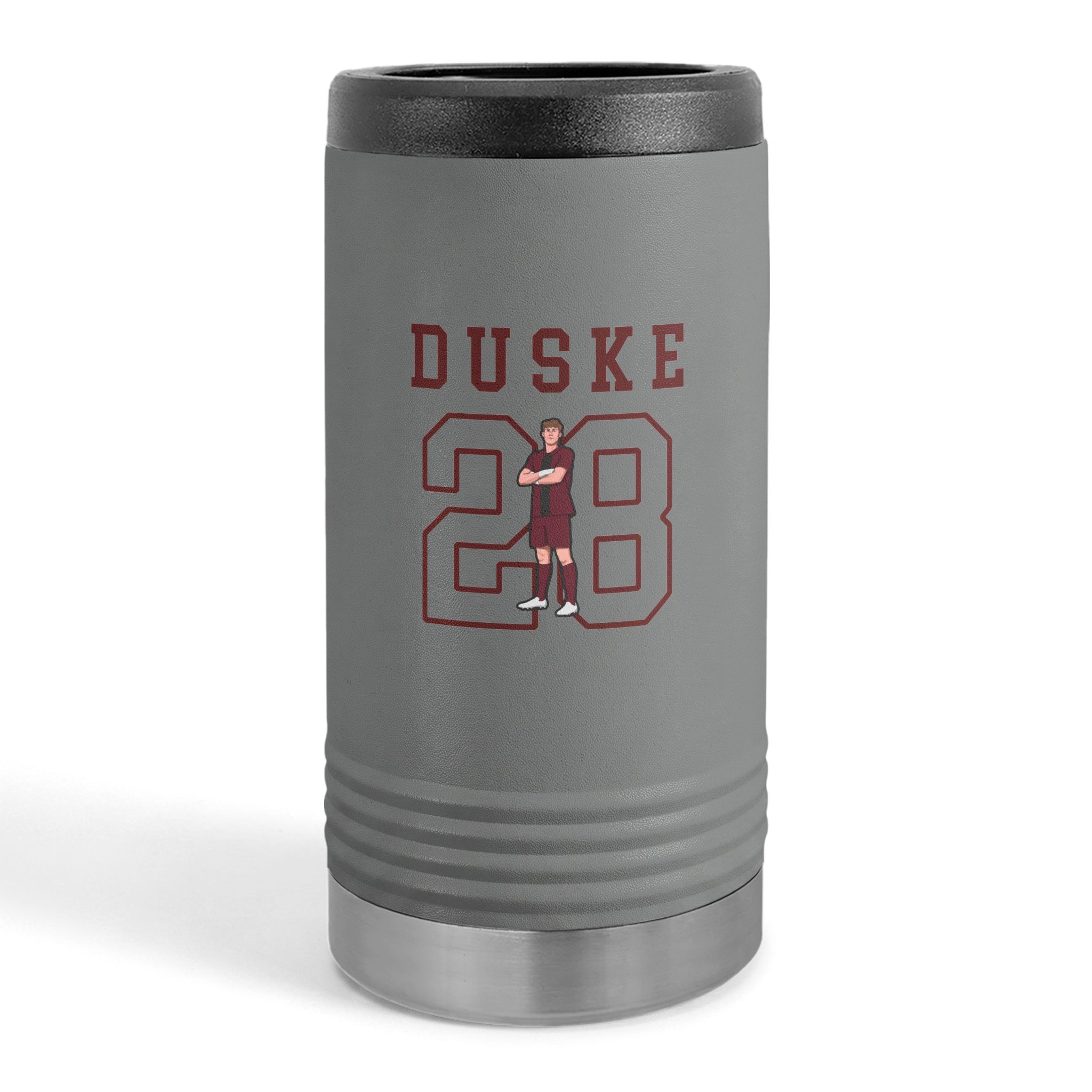 Slim Stainless Can Cooler — character_shirsey in Grey