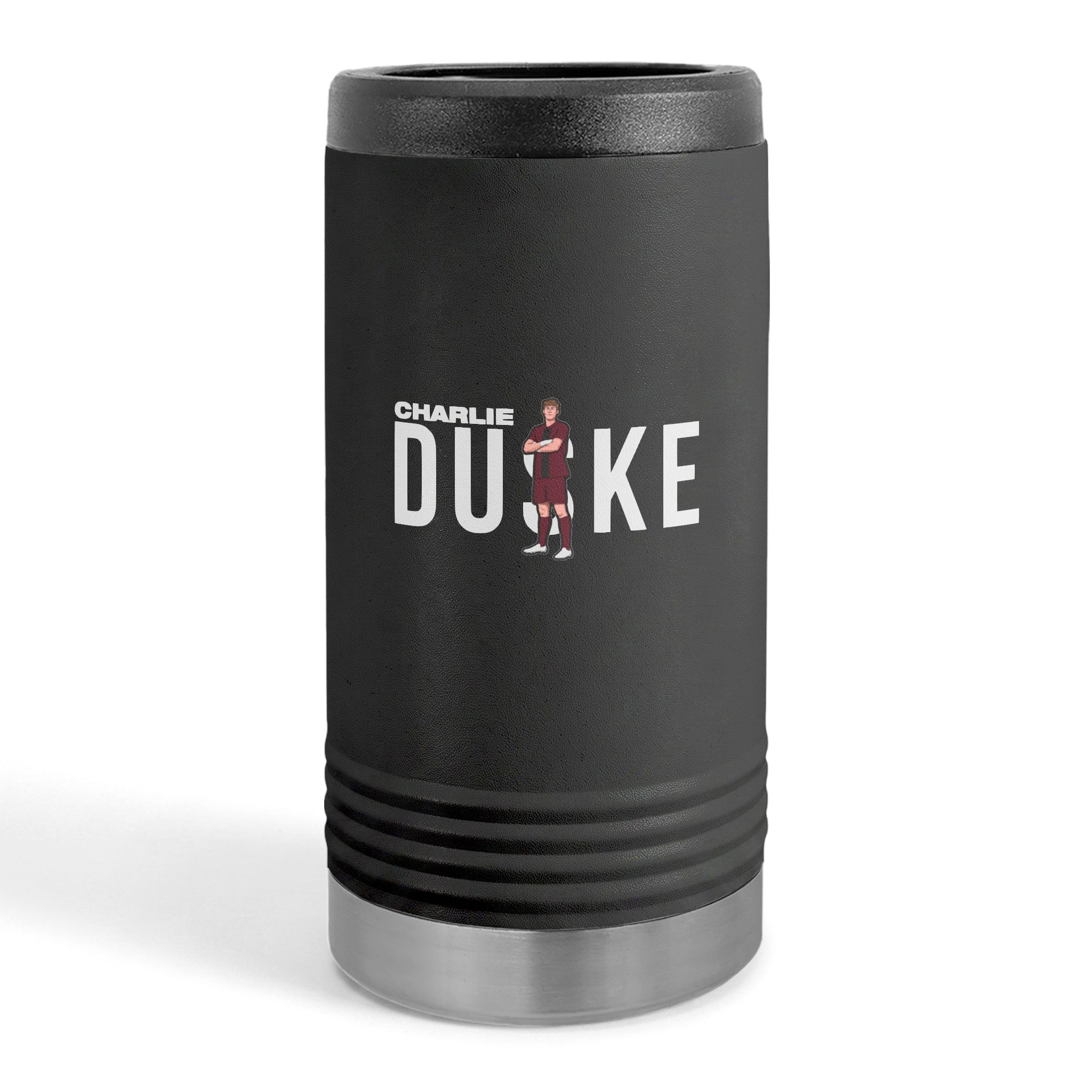 Slim Stainless Can Cooler — character_player_name in Black
