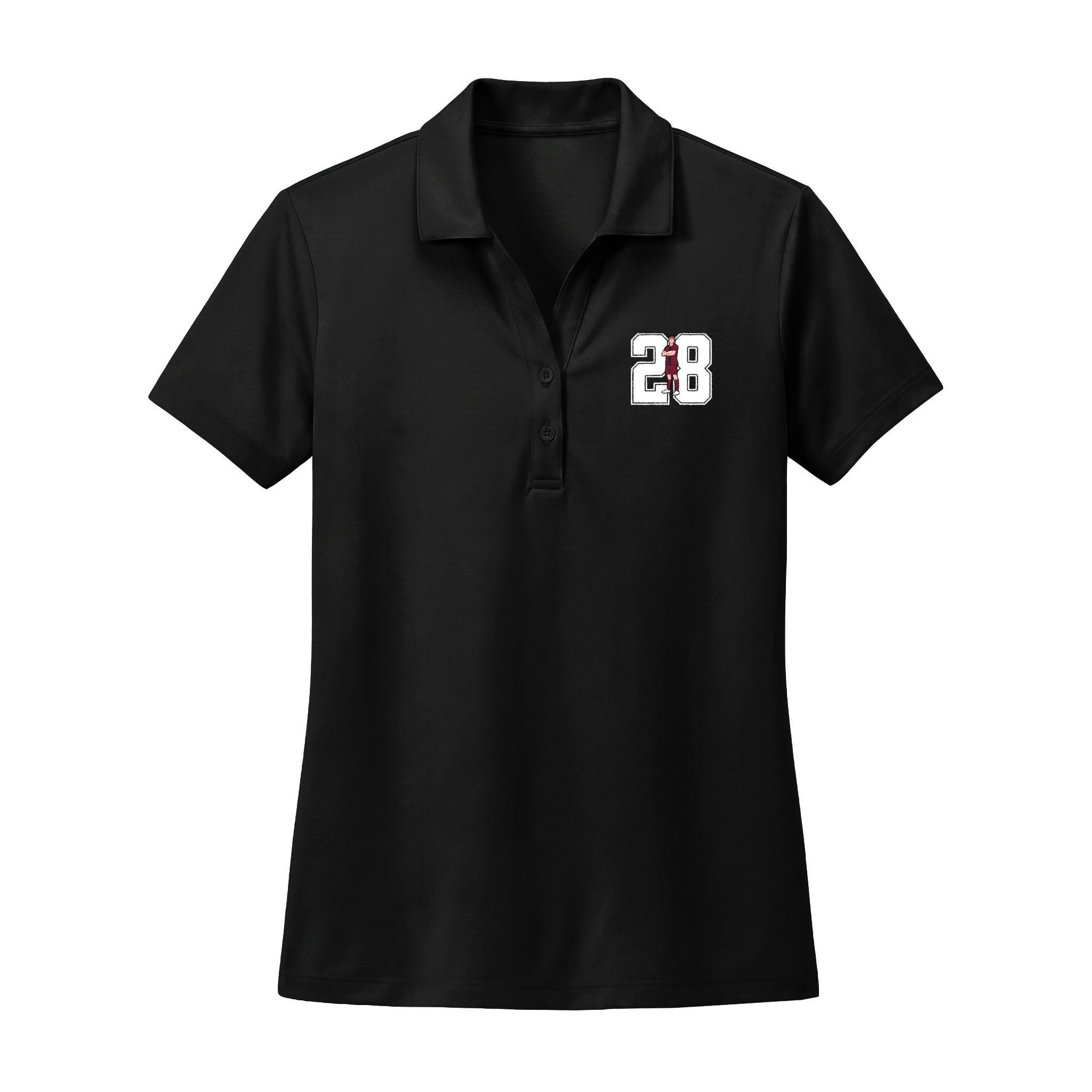 Women's Polo — character_number in Black