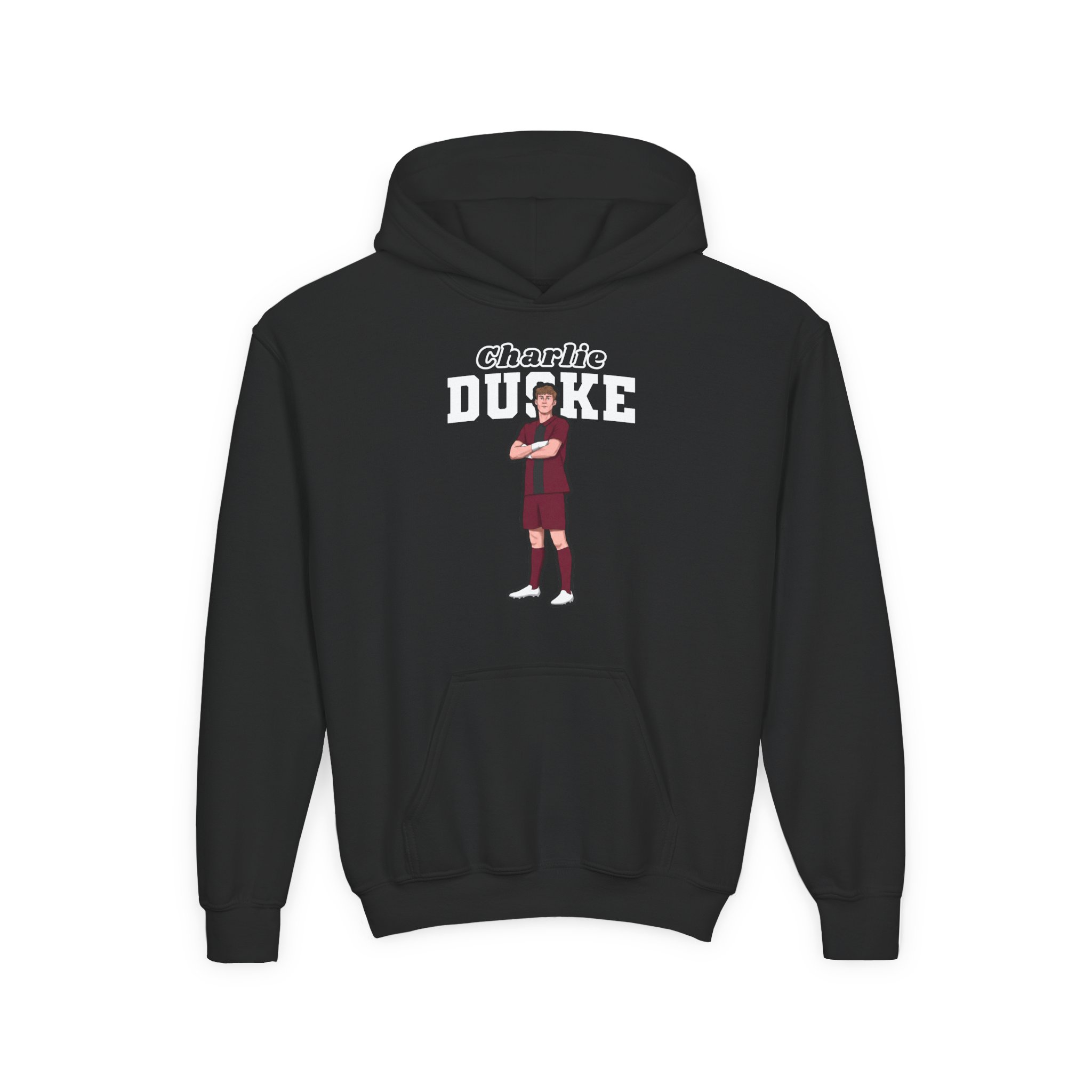 Youth Hoodie — character_name_arch in Black