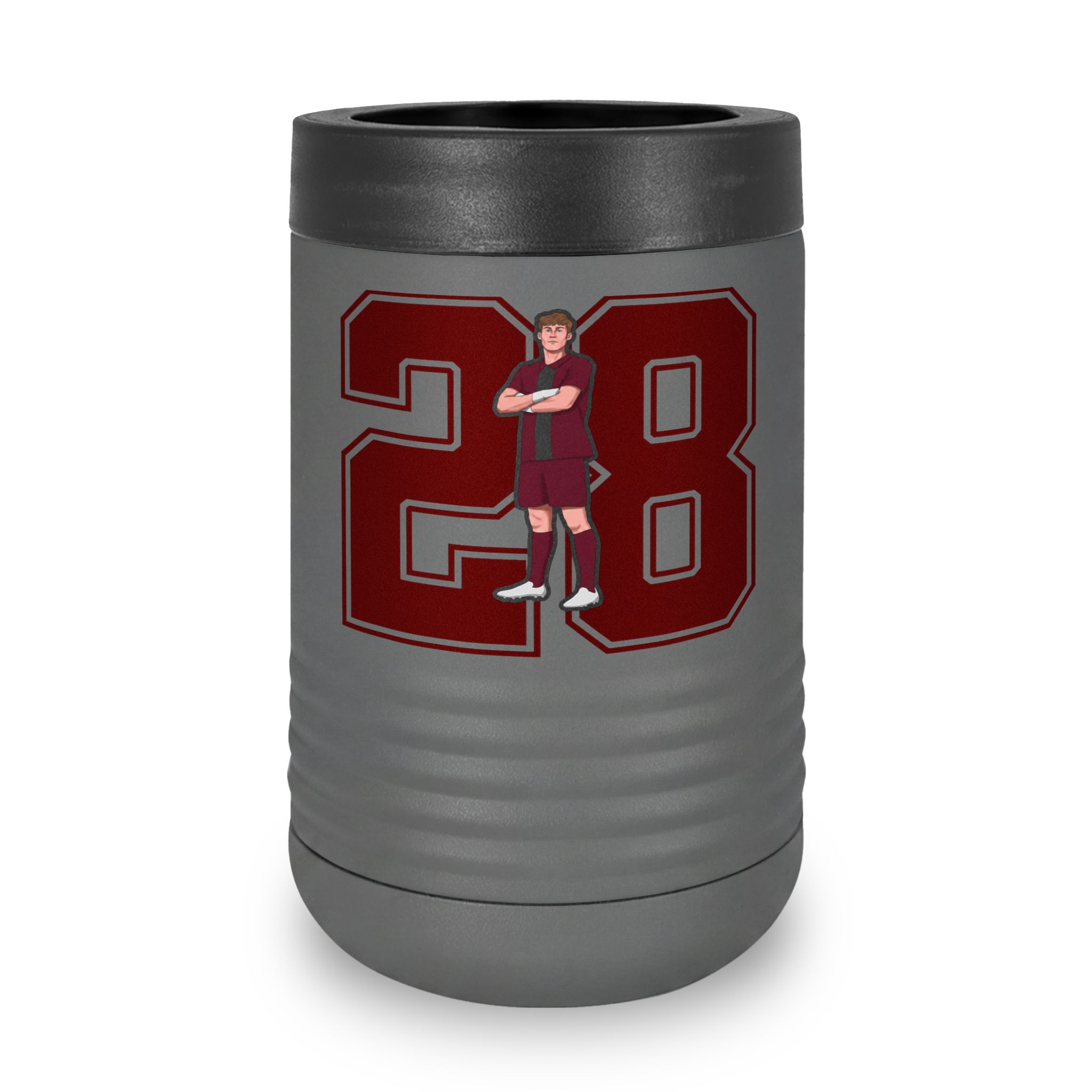 Stainless Can Cooler — character_number in Grey