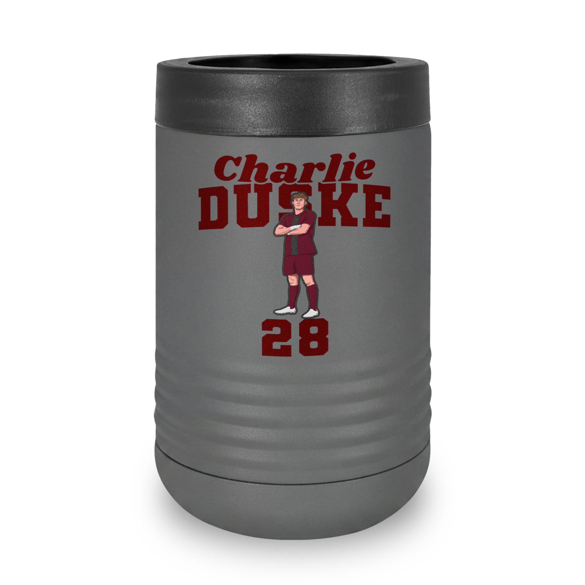 Stainless Can Cooler — character_signature_arch in Grey
