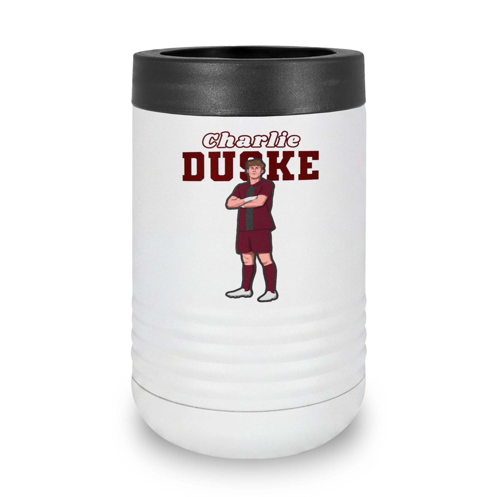 Stainless Can Cooler — character_name_arch in White