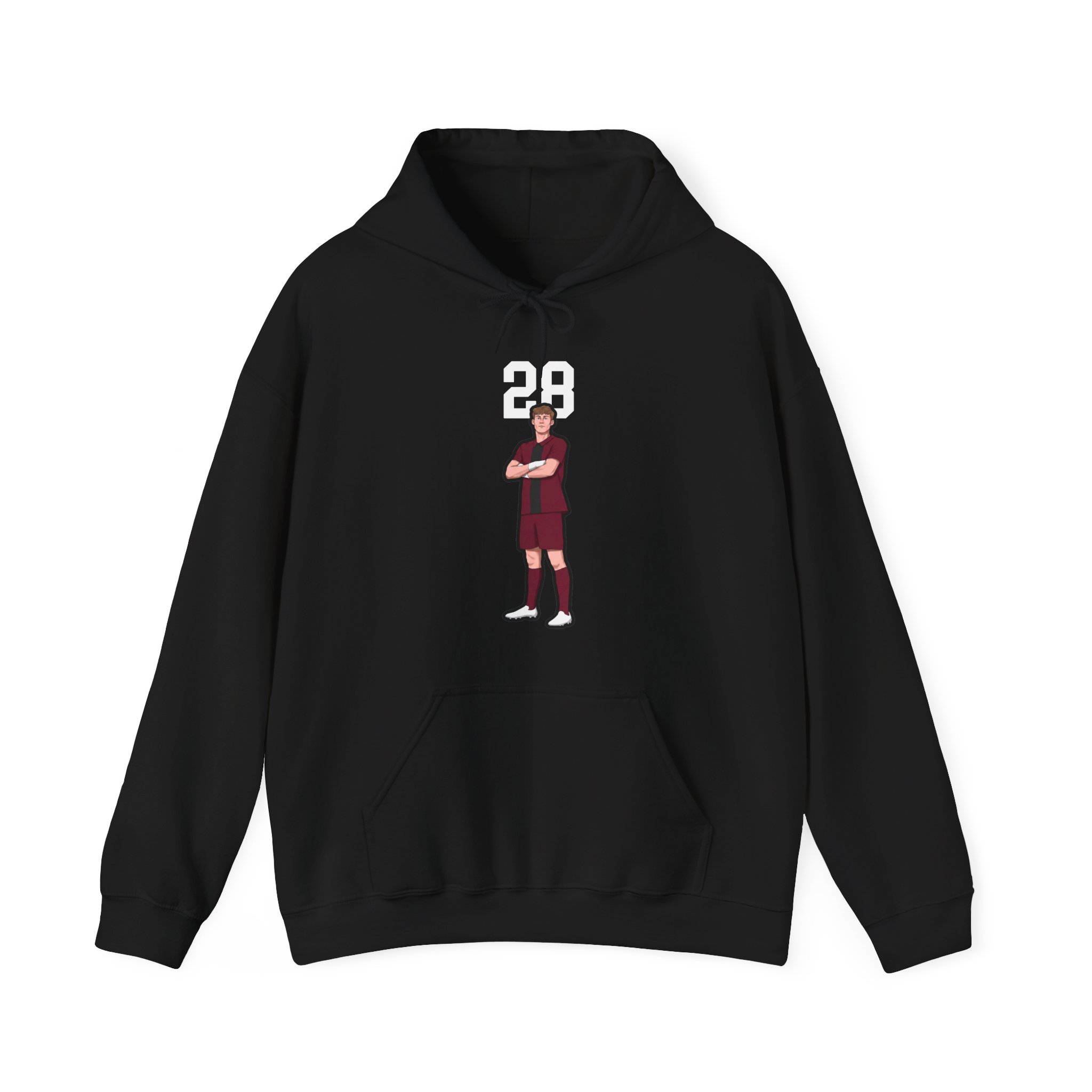 Hoodie — character_number_top in Black
