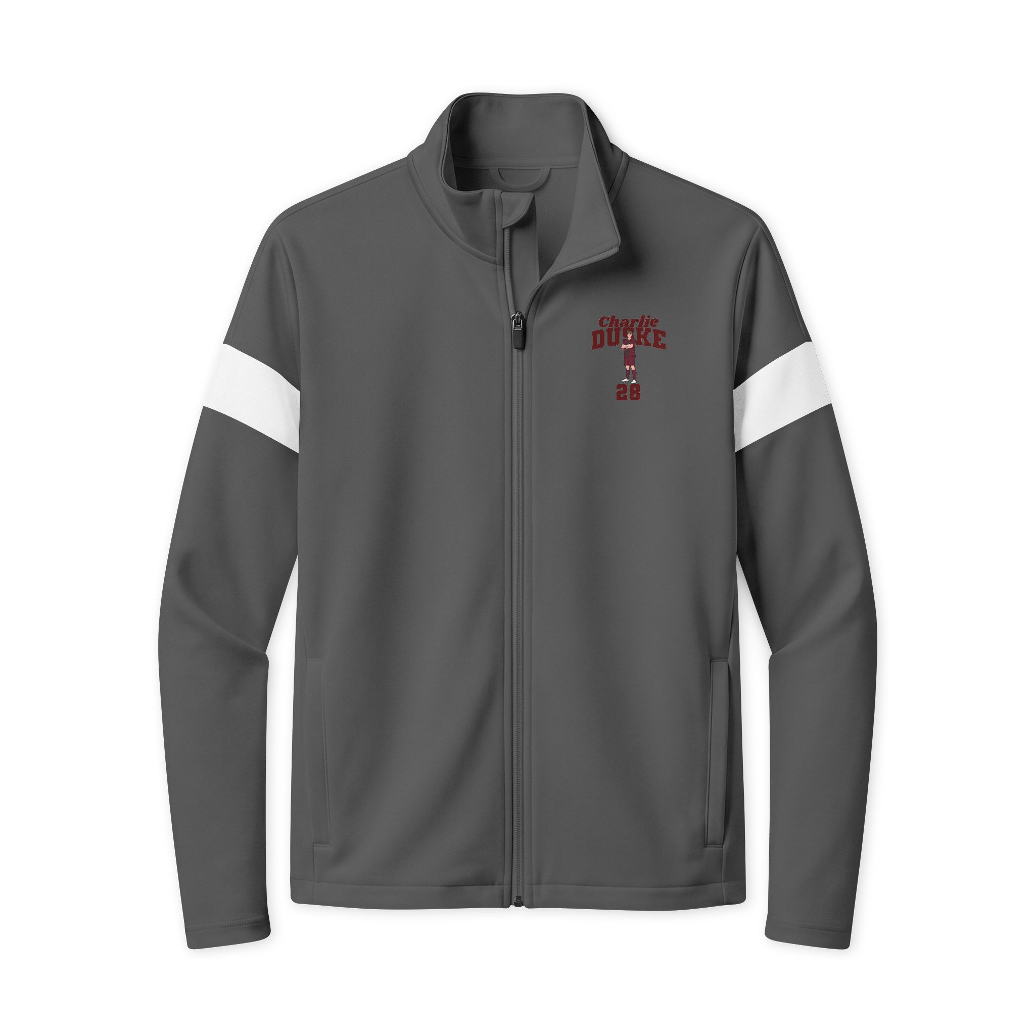 Travel Full-Zip Jacket — character_signature_arch in Iron Grey/ White