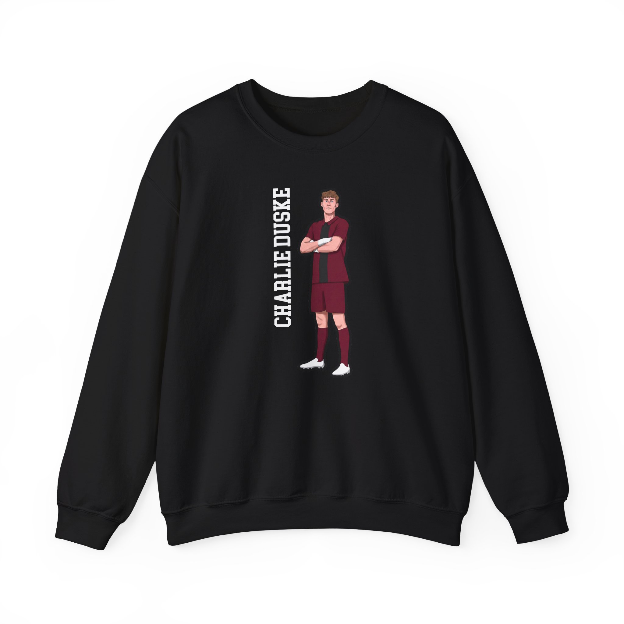 Crewneck Sweatshirt — character_name_vertical in Black