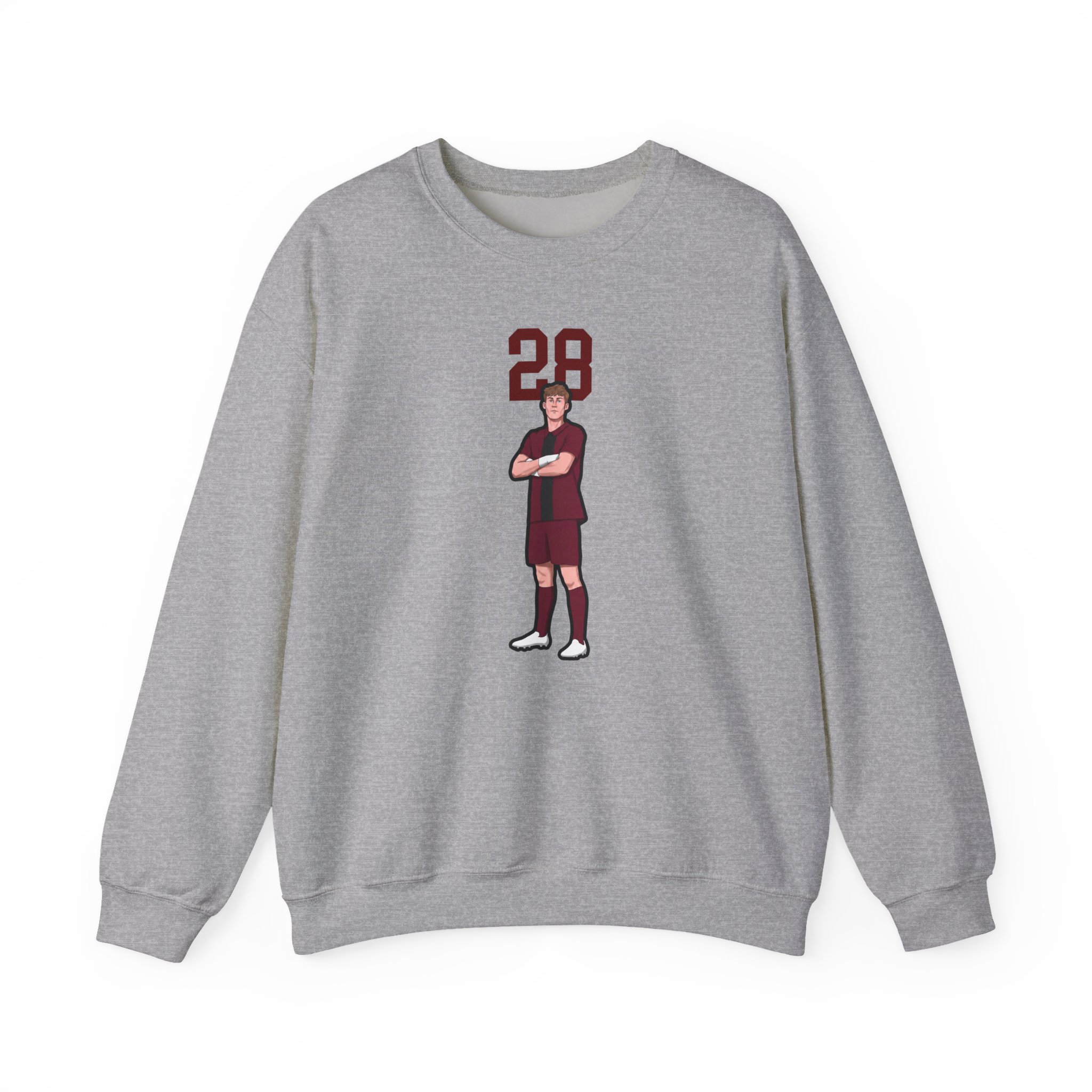 Crewneck Sweatshirt — character_number_top in Grey