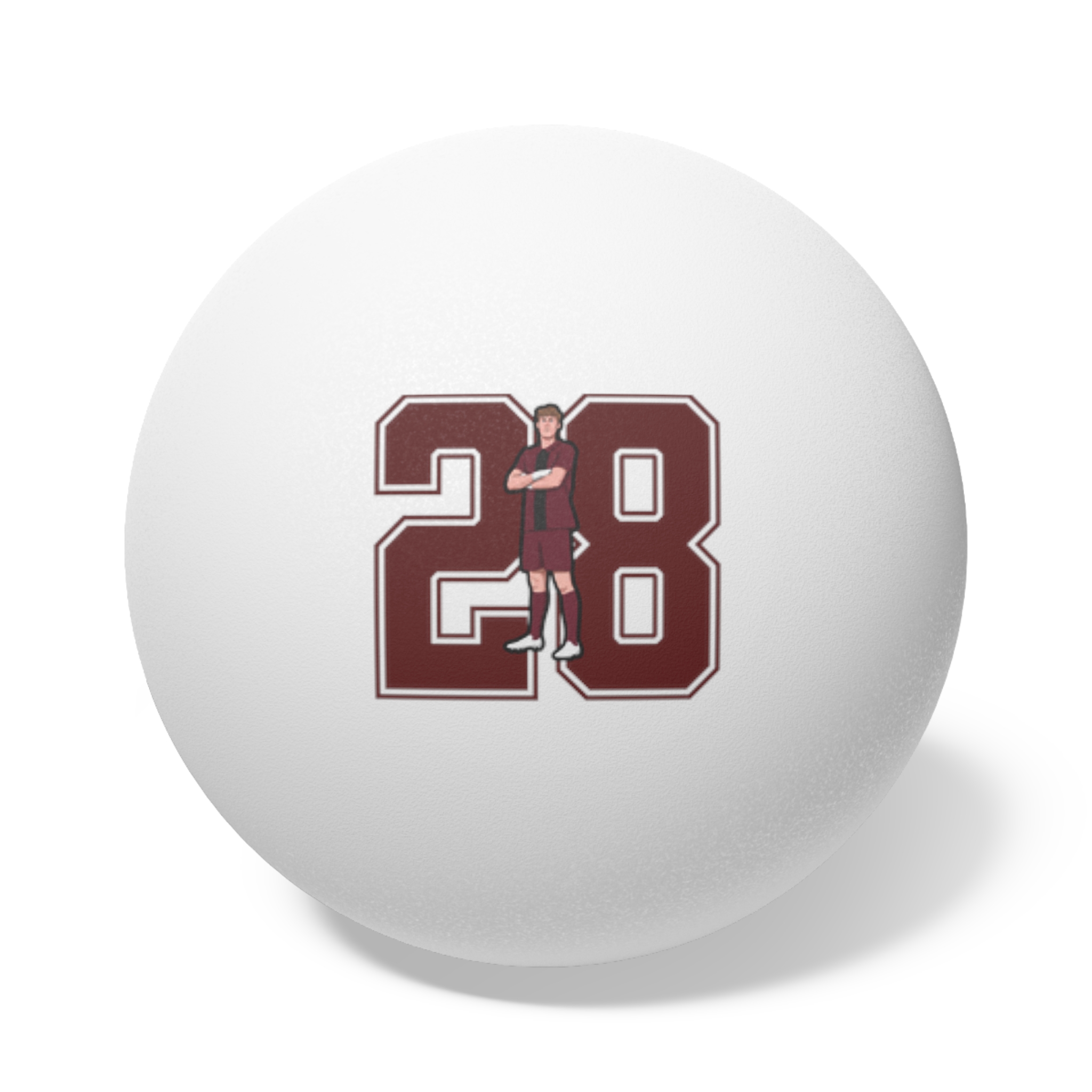 Ping Pong Balls, 6 pcs — character_number in White