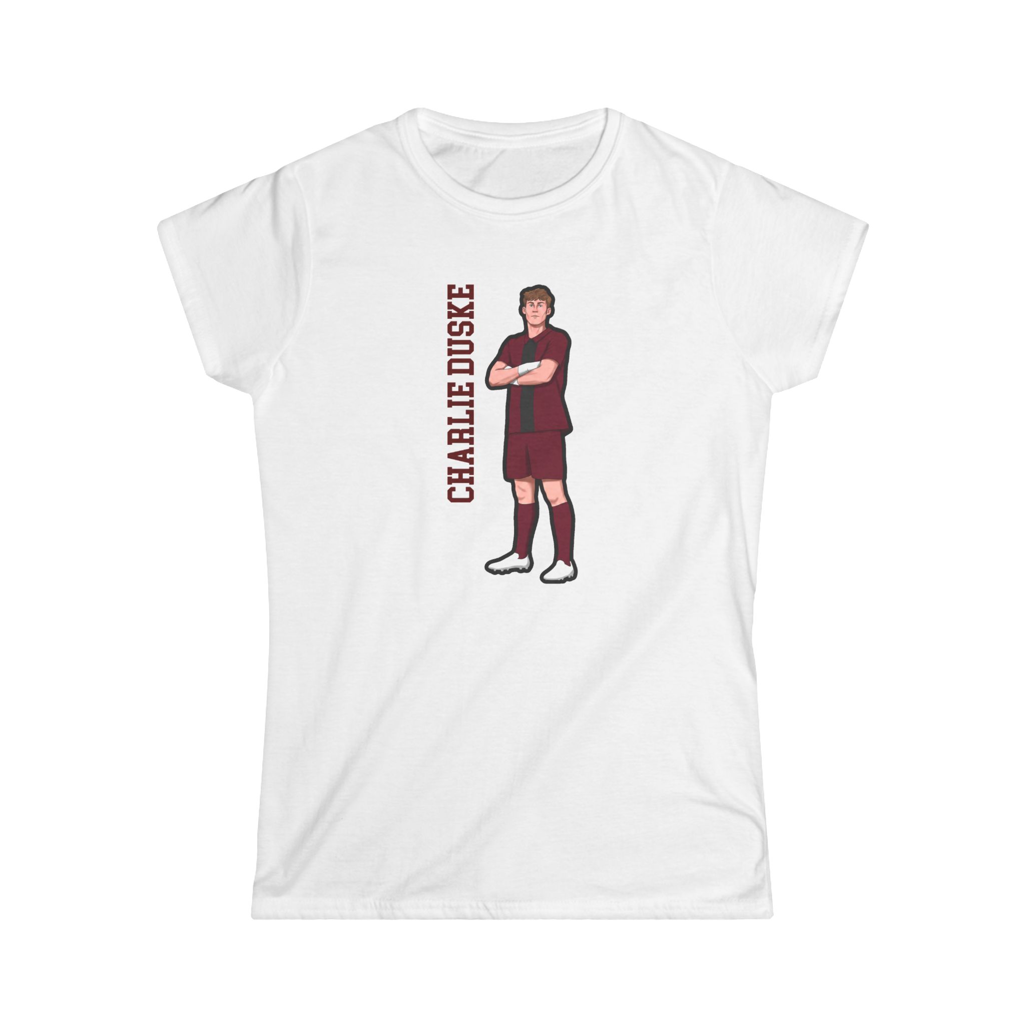 Women's Softstyle Tee — character_name_vertical in White
