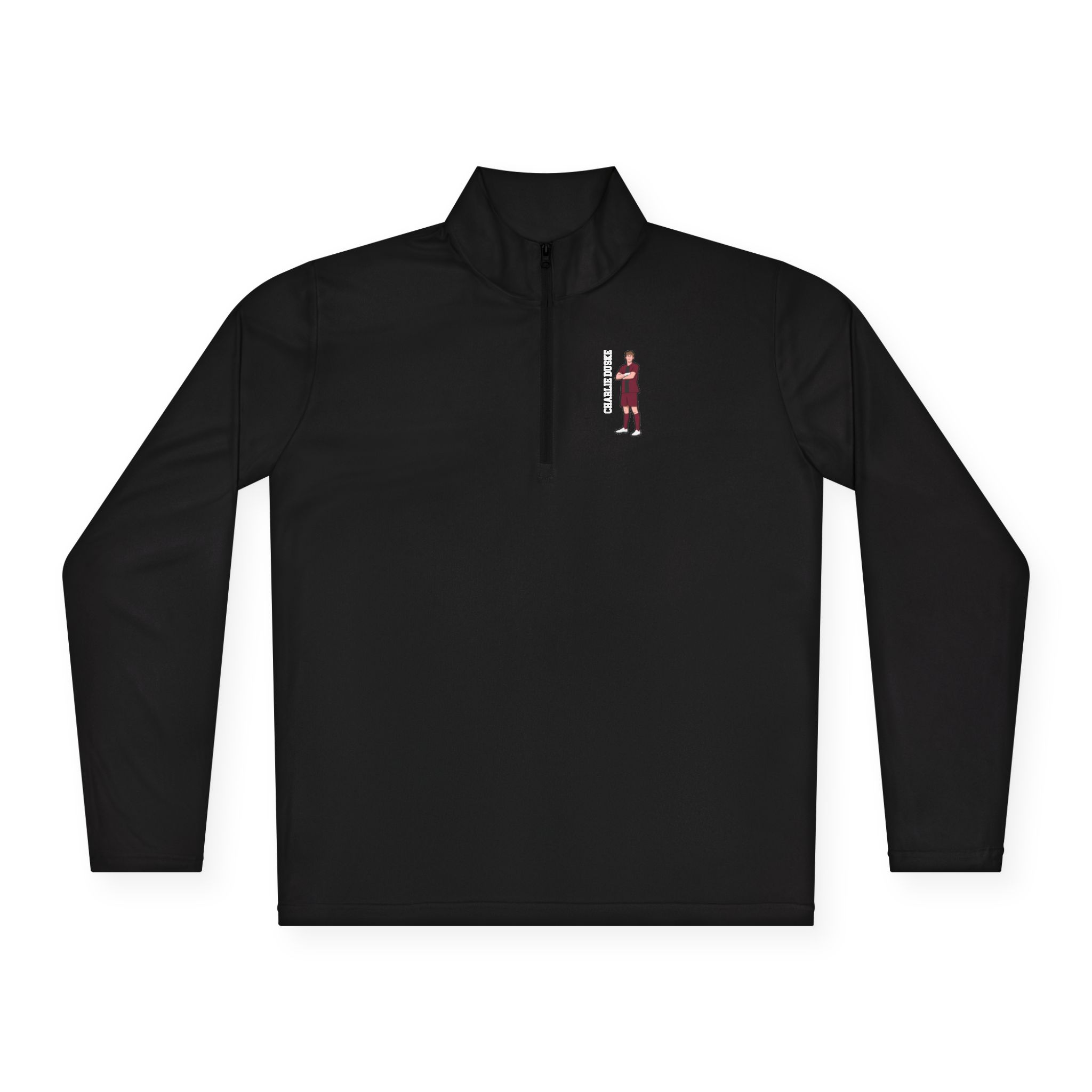 Q-Zip Pullover — character_name_vertical in Black