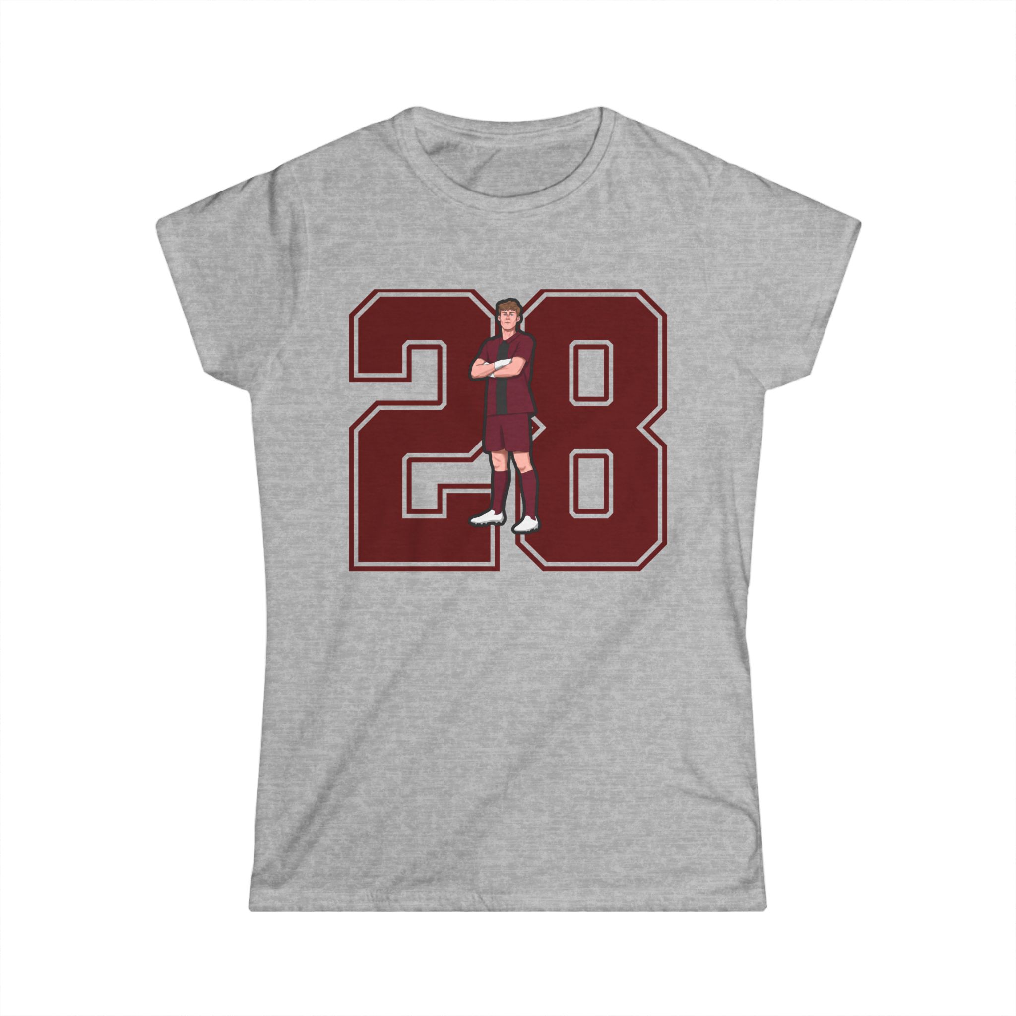 Women's Softstyle Tee — character_number in Grey