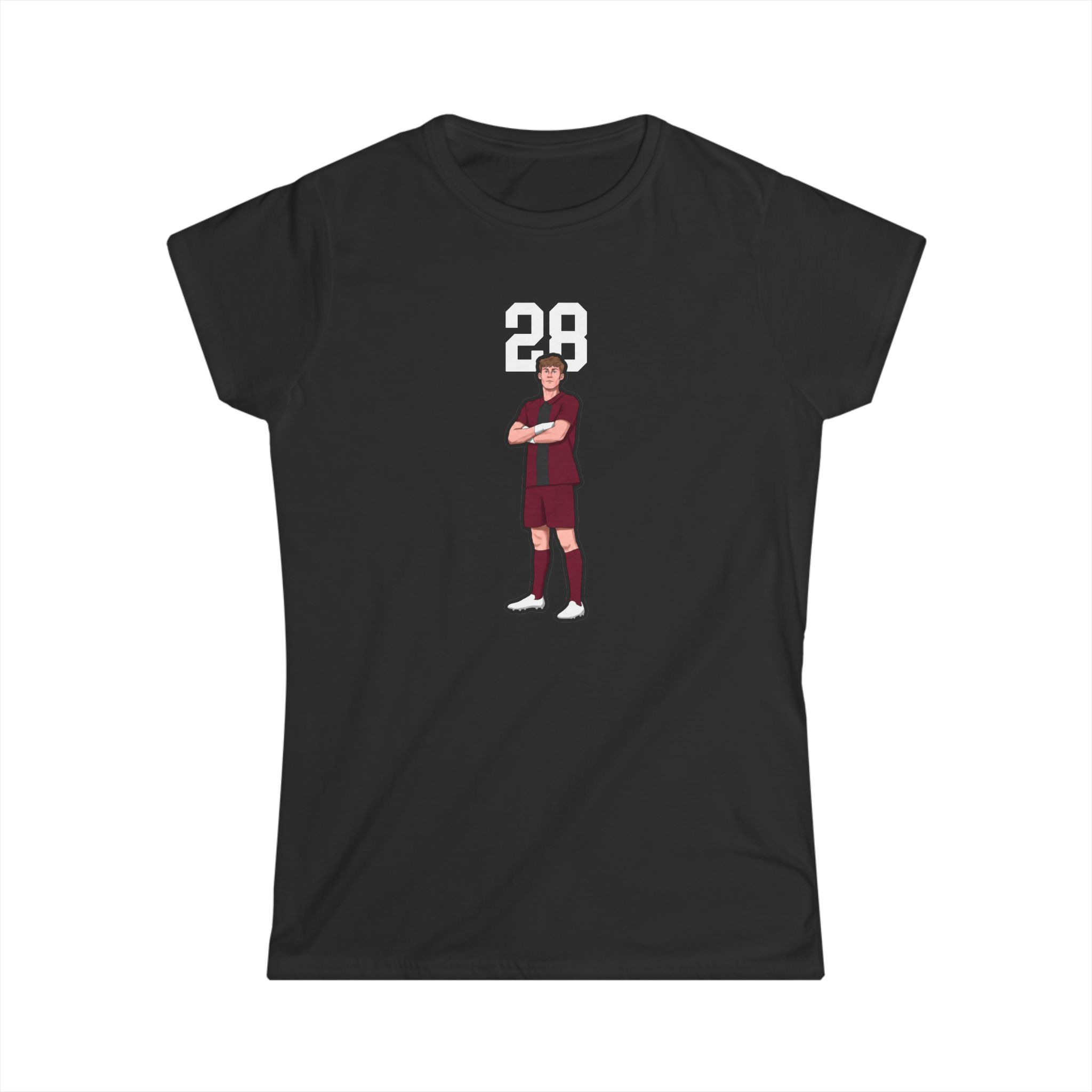 Women's Softstyle Tee — character_number_top in Black