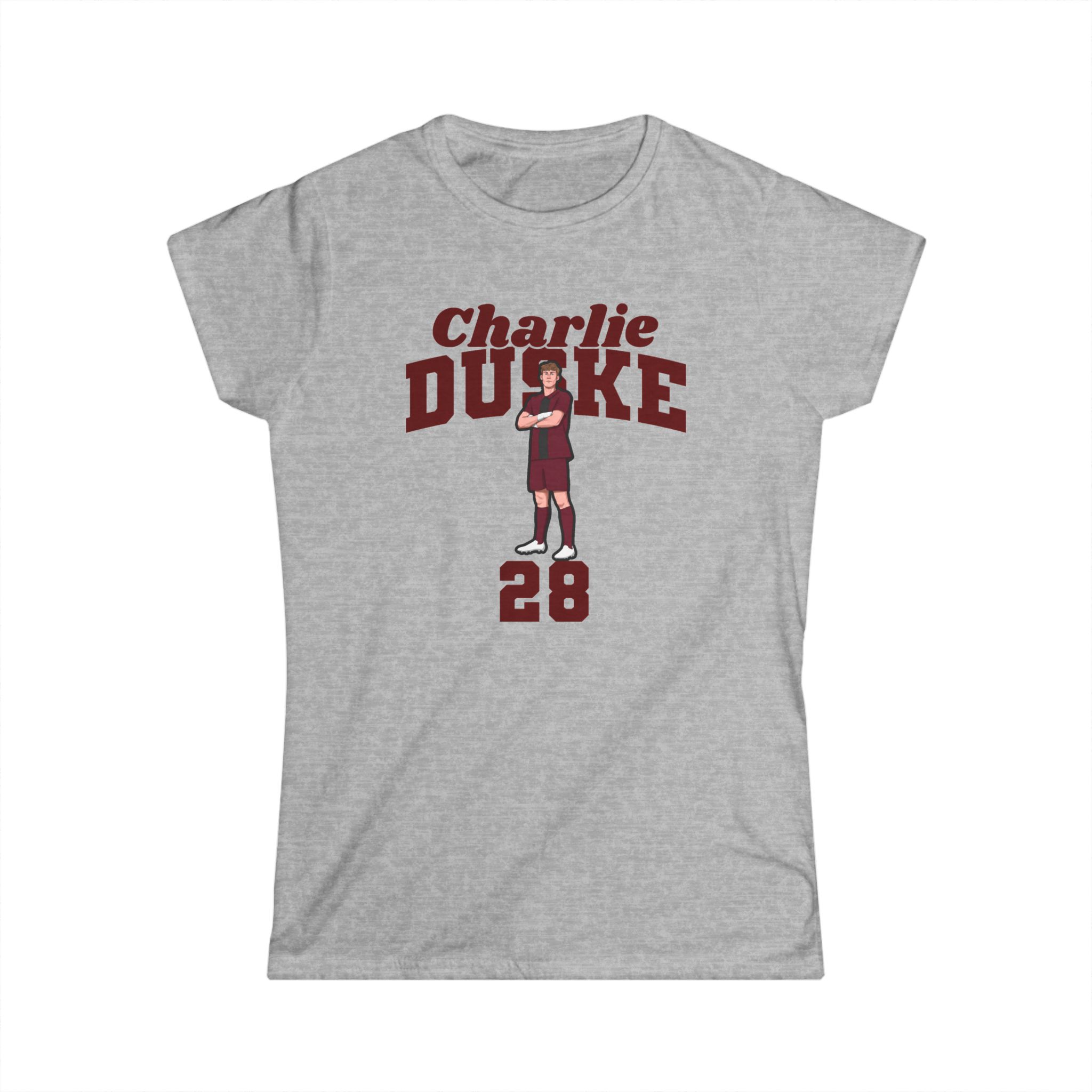 Women's Softstyle Tee — character_signature_arch in Grey