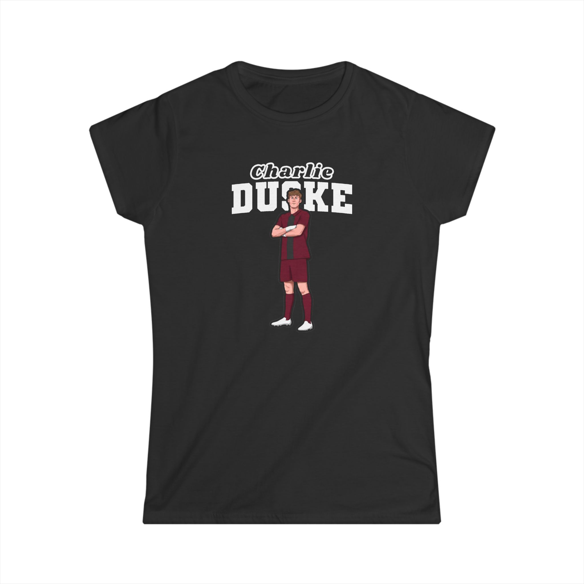 Women's Softstyle Tee — character_name_arch in Black