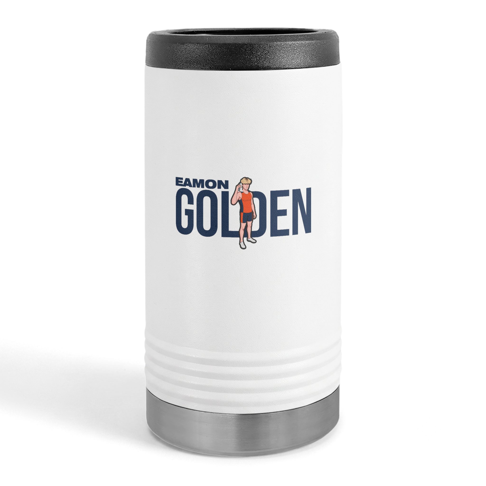 Slim Stainless Can Cooler — character_player_name in White