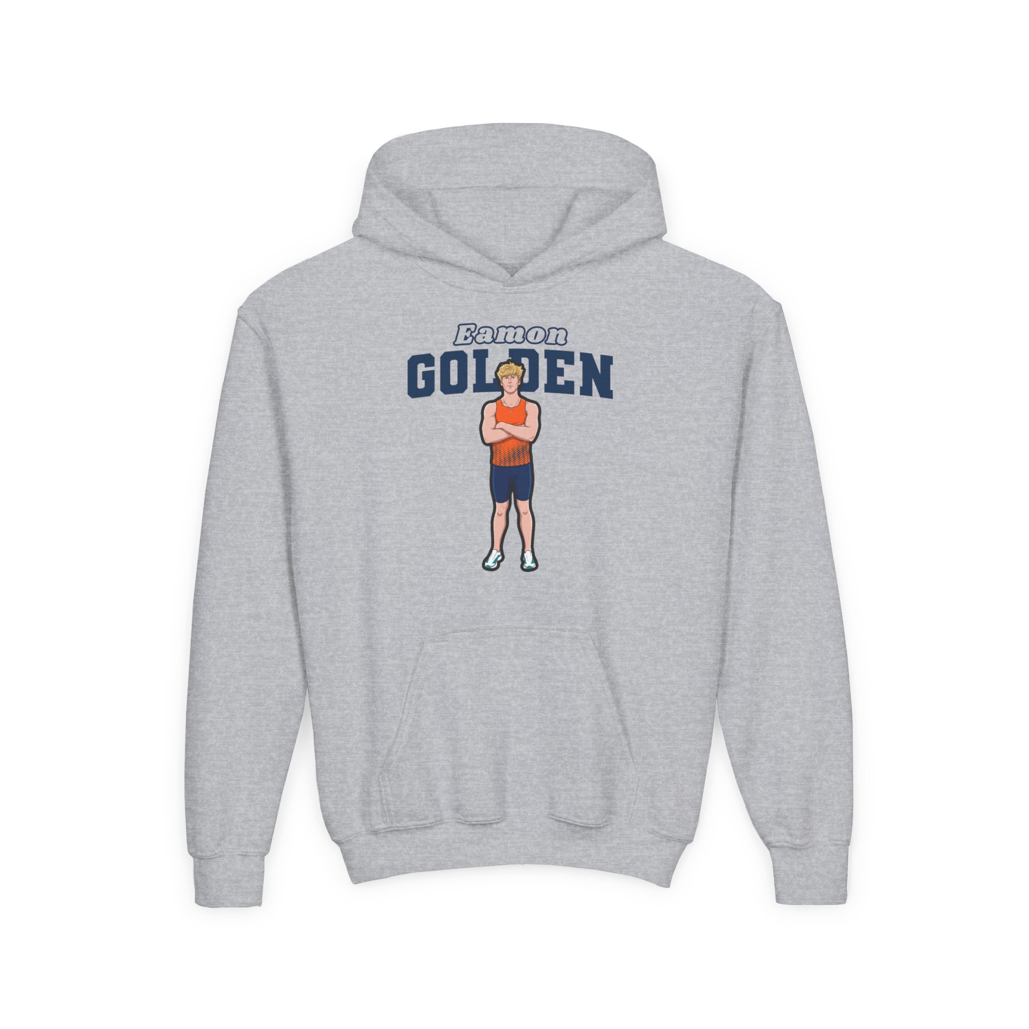 Youth Hoodie — character_name_arch in Grey