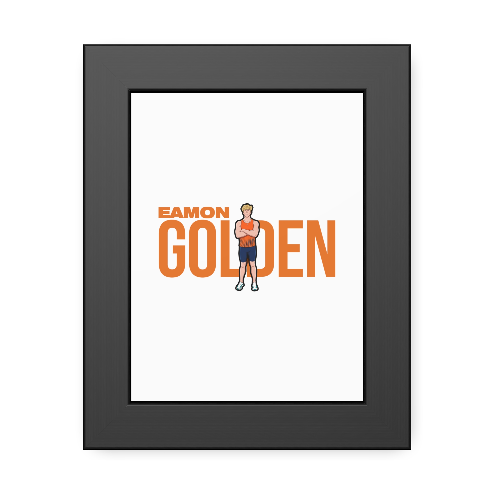 Framed Poster — character_player_name in Black
