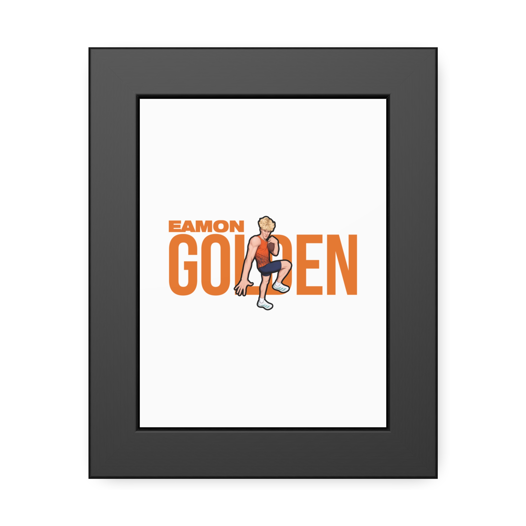 Framed Poster — character_player_name in Black