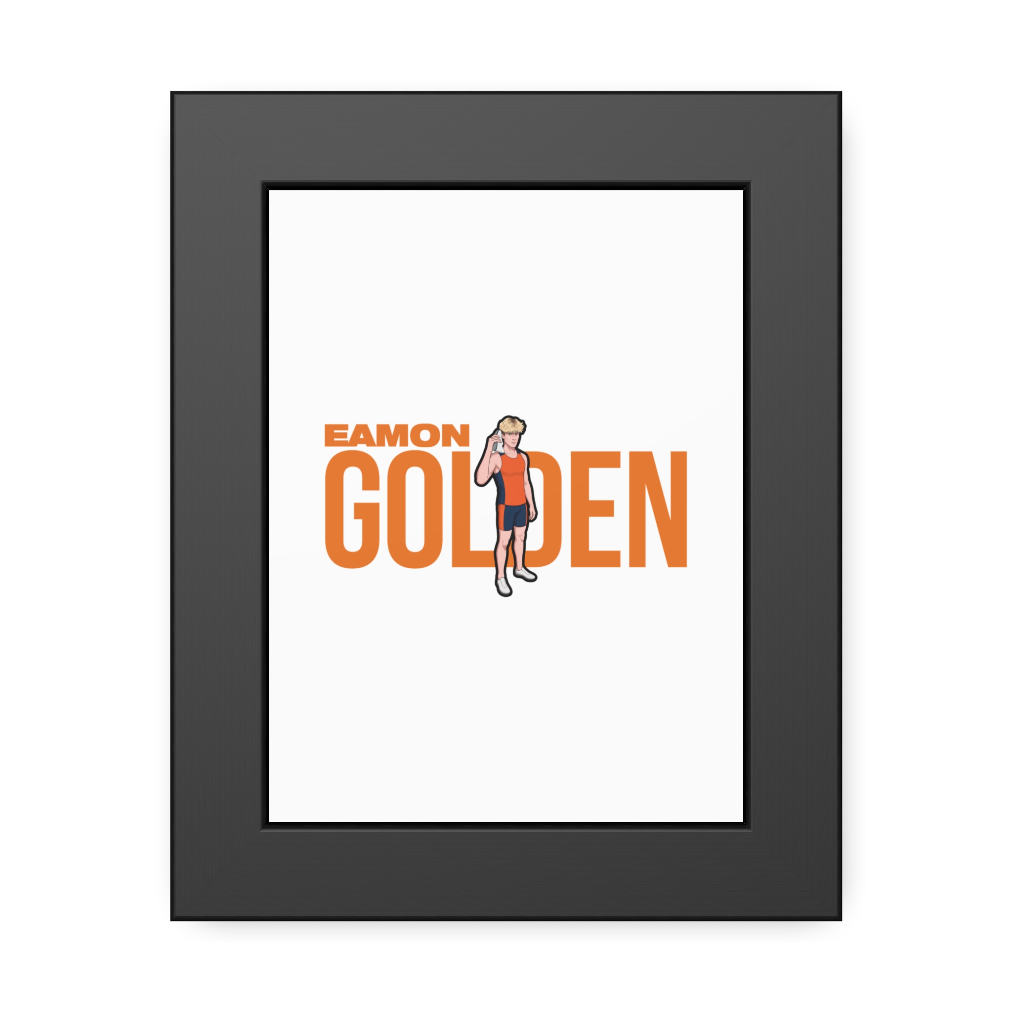 Framed Poster — character_player_name in Black