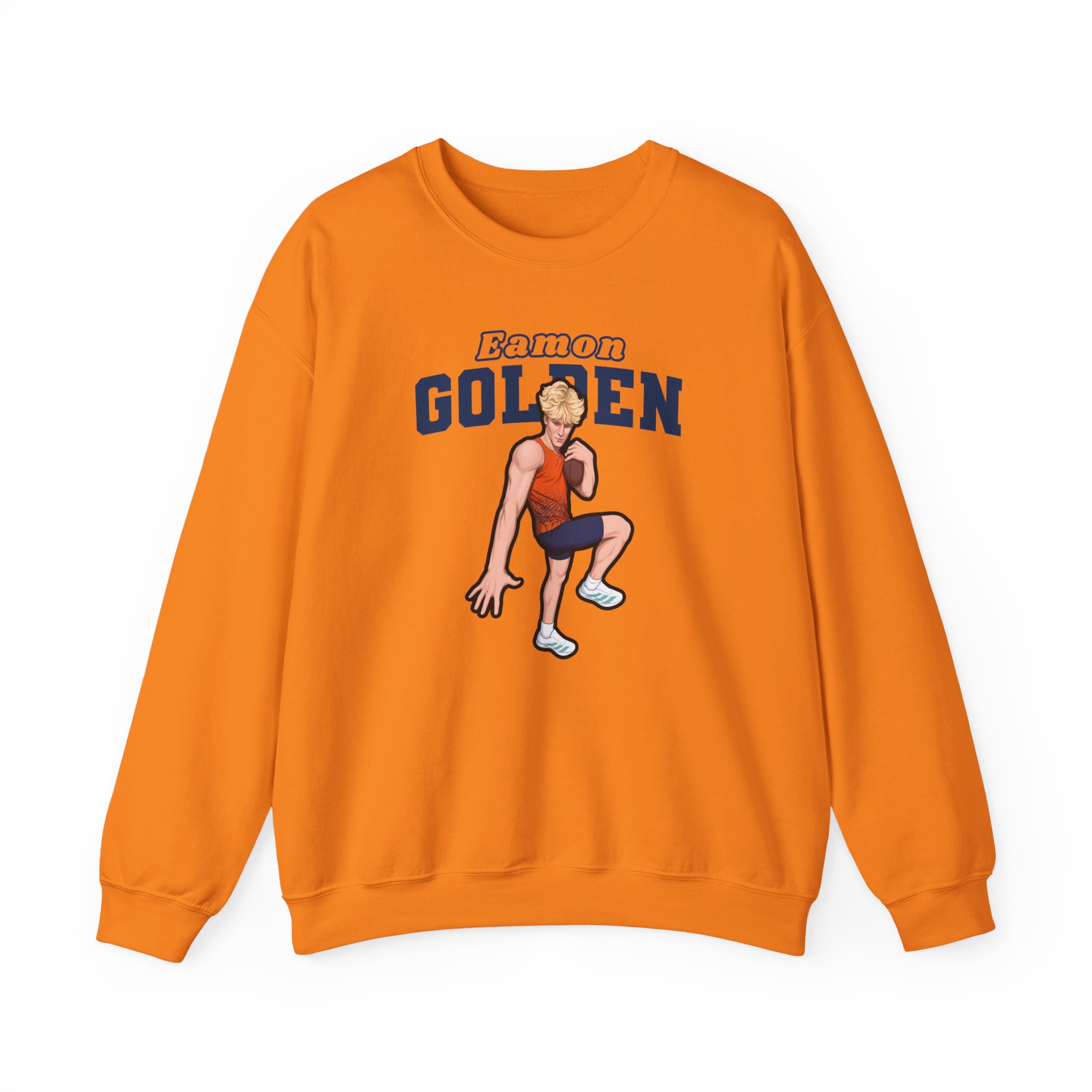 Crewneck Sweatshirt — character_name_arch in Orange
