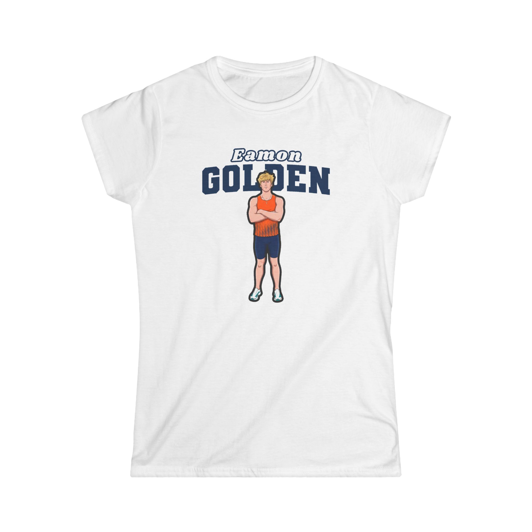 Women's Softstyle Tee — character_name_arch in White