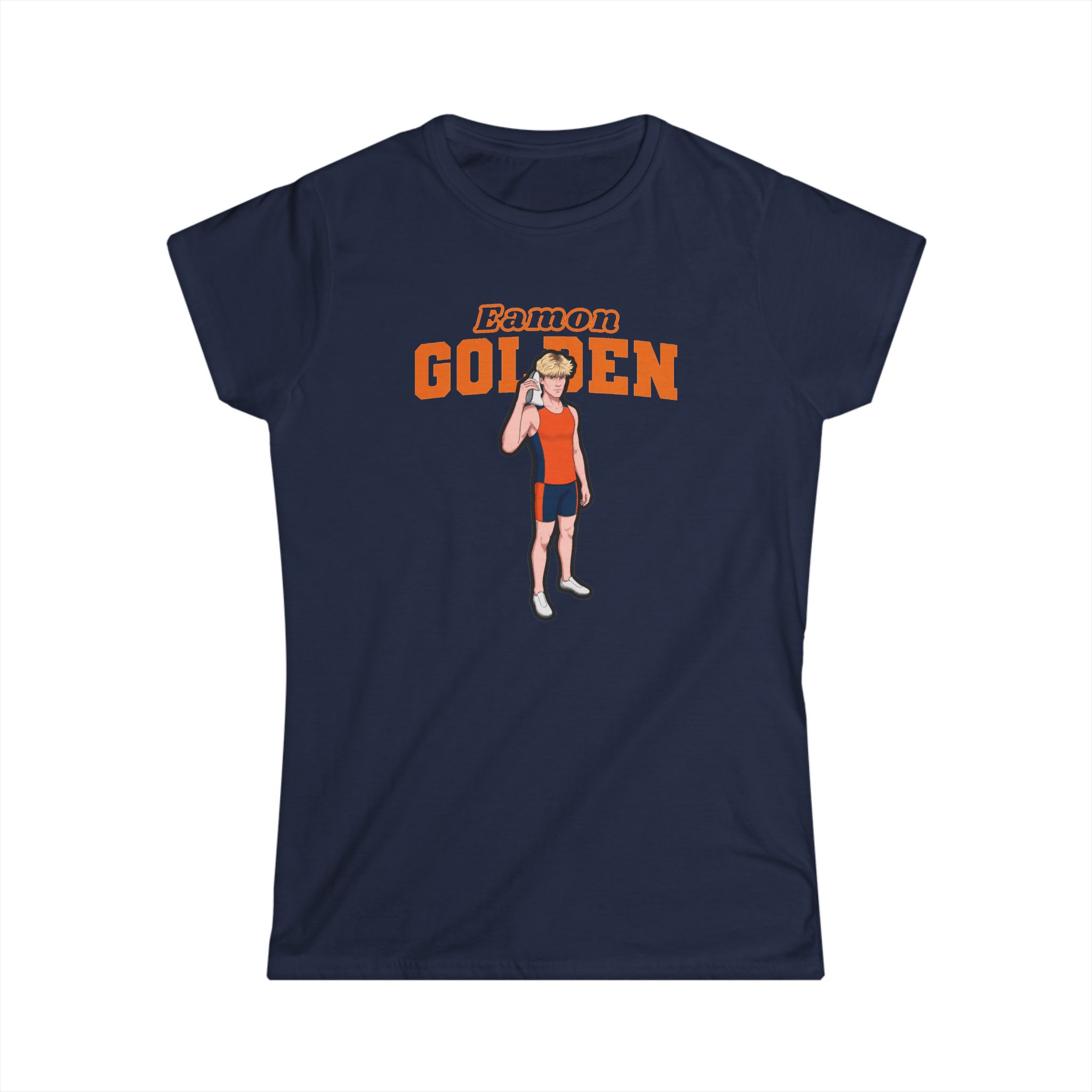 Women's Softstyle Tee — character_name_arch in Navy