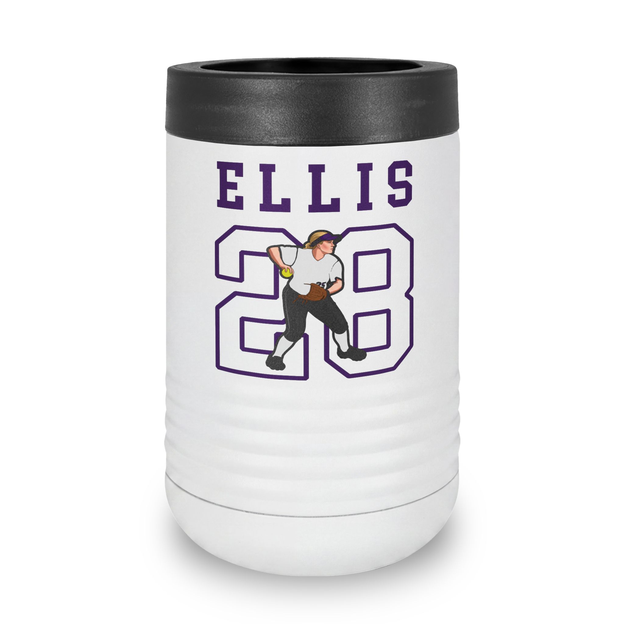 Stainless Can Cooler — character_shirsey in White
