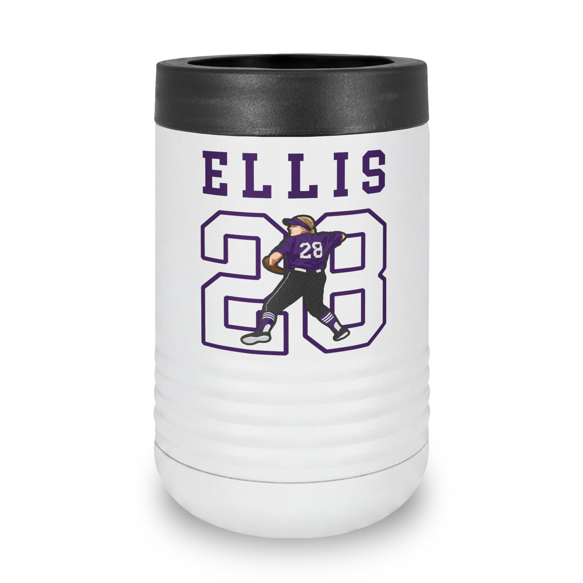 Stainless Can Cooler — character_shirsey in White