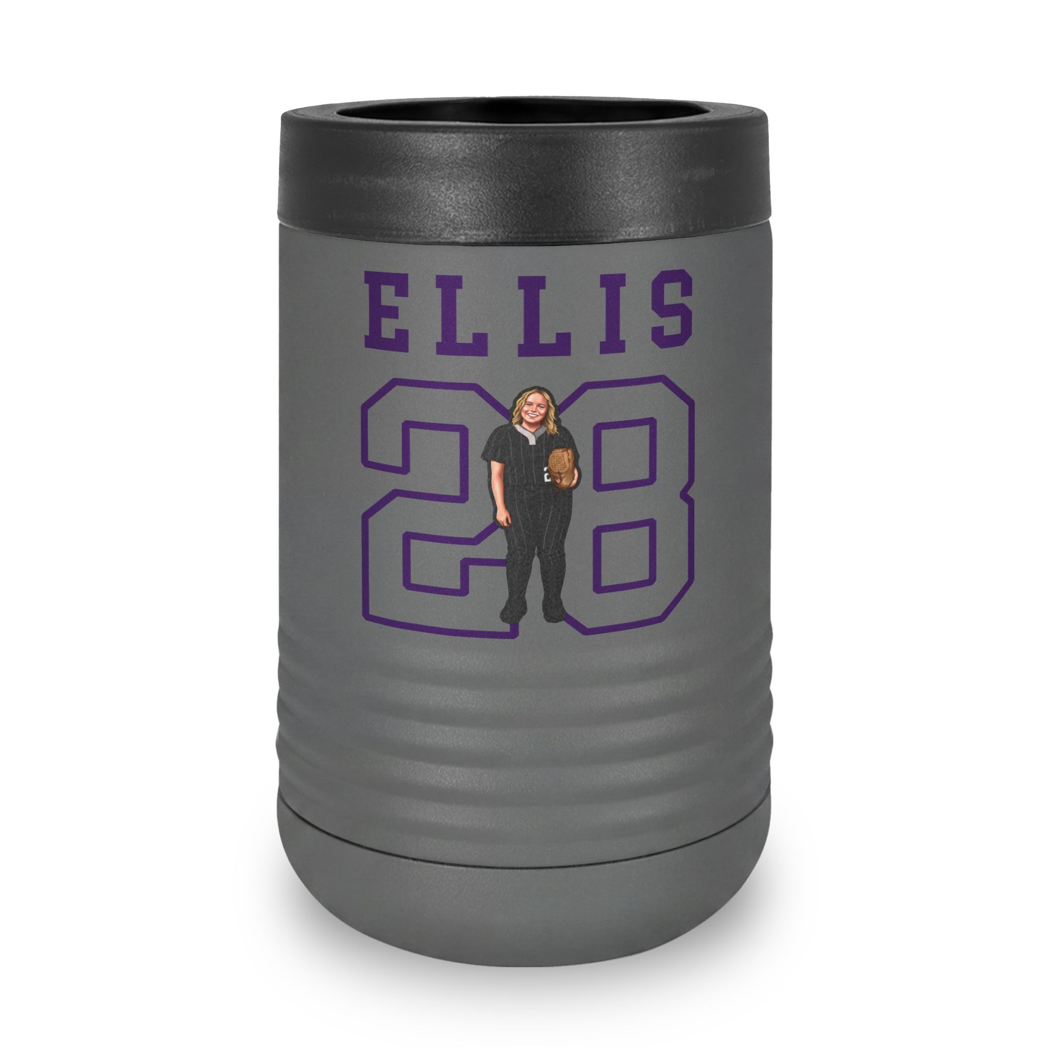 Stainless Can Cooler — character_shirsey in Grey