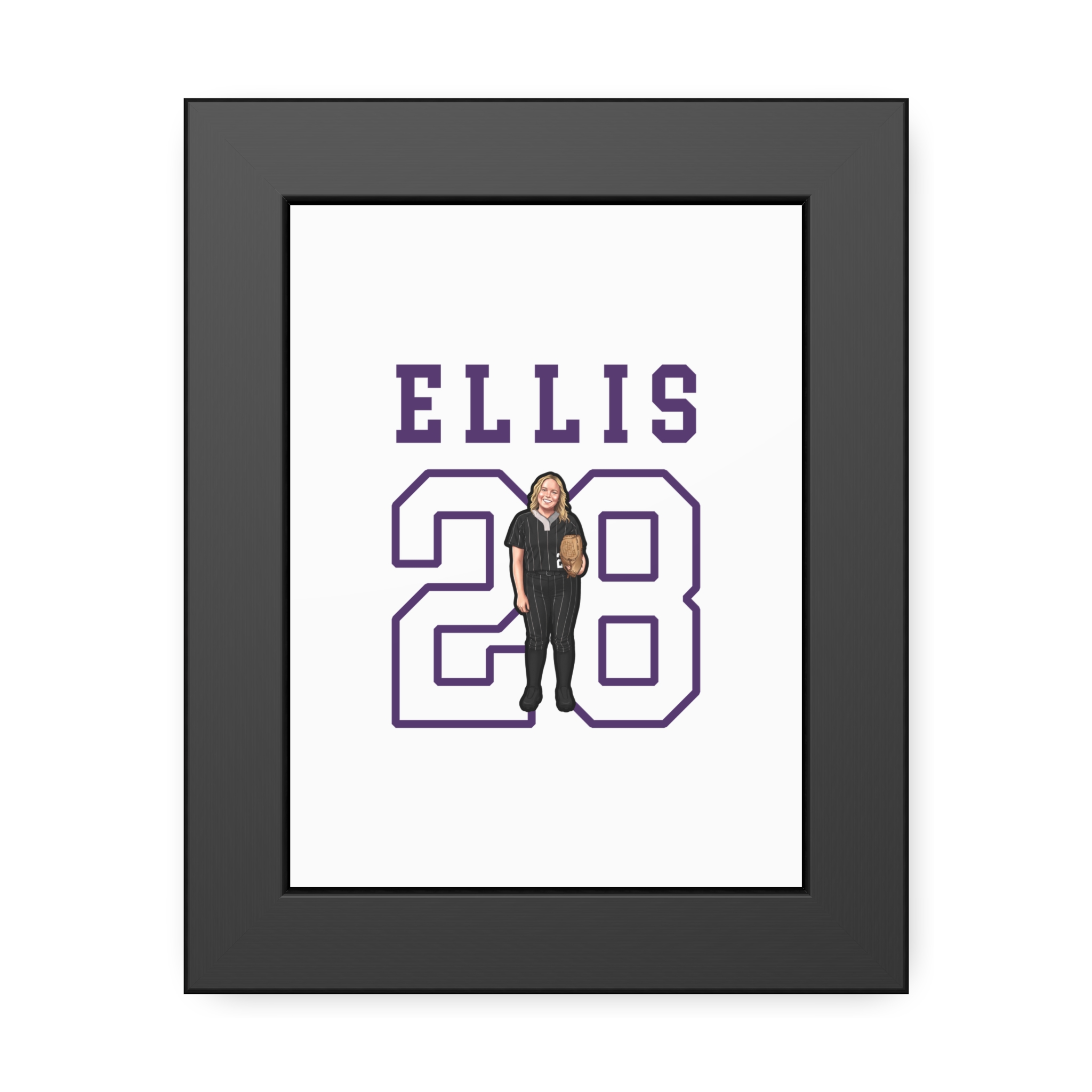 Framed Poster — character_shirsey in Black