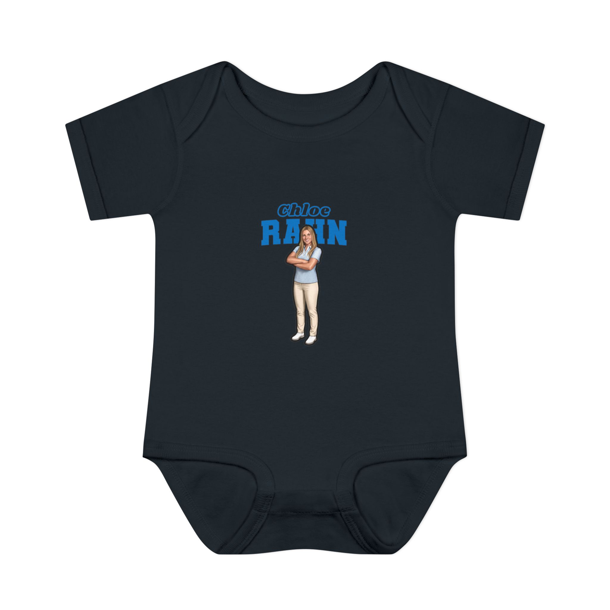 Baby Onesie — character_name_arch in Black