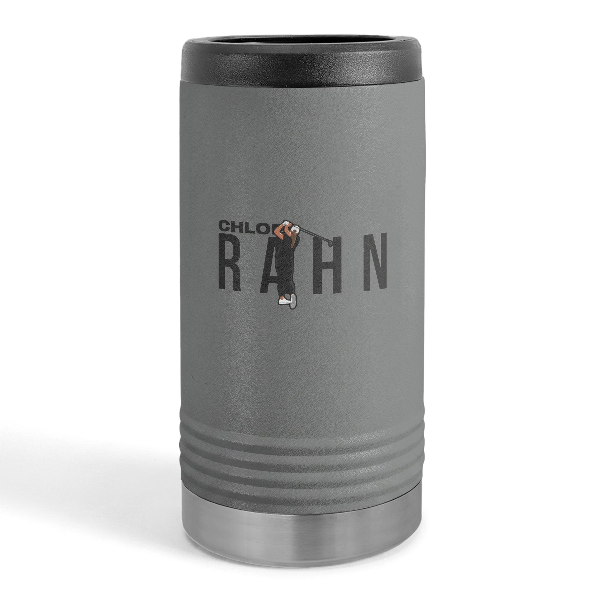 Slim Stainless Can Cooler — character_player_name in Grey