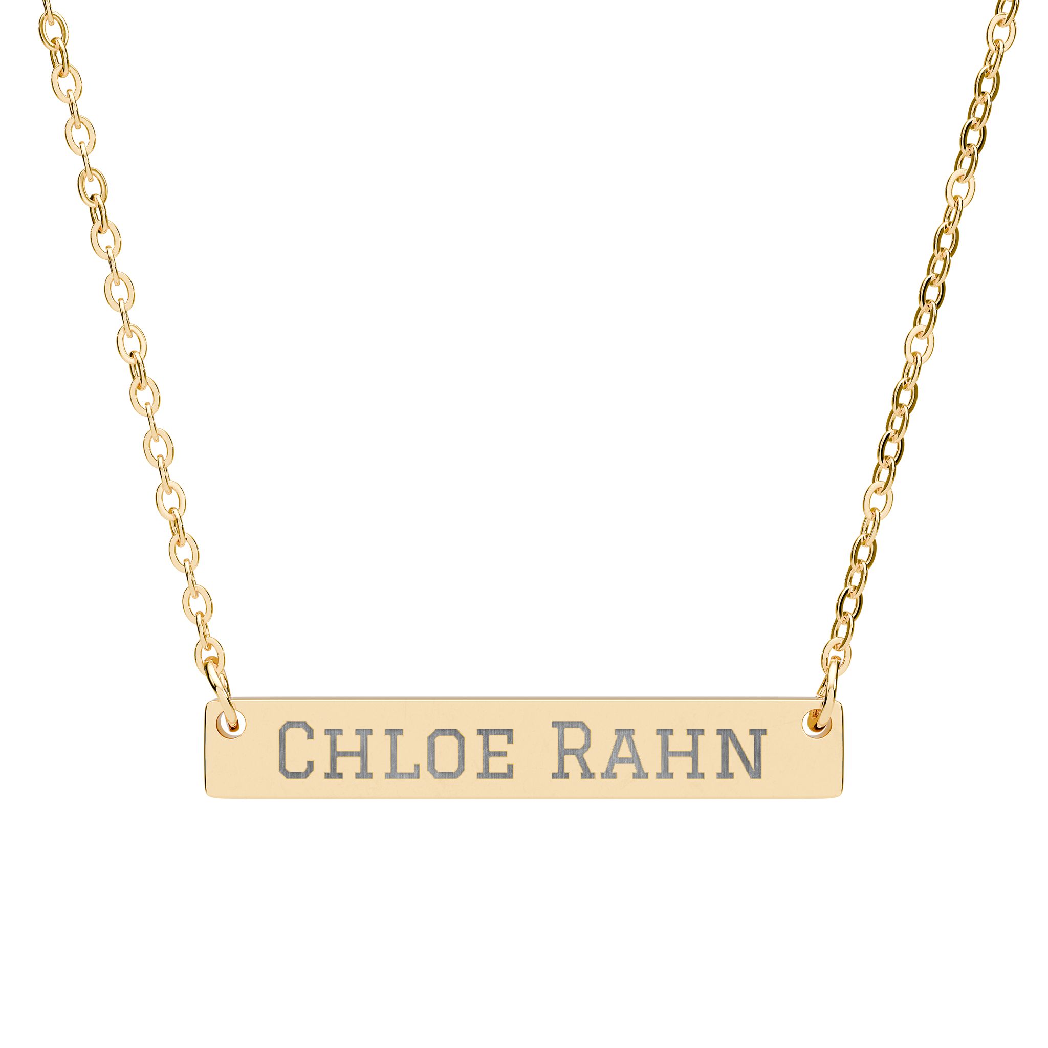 Engraved Bar Necklace — Classic in Gold