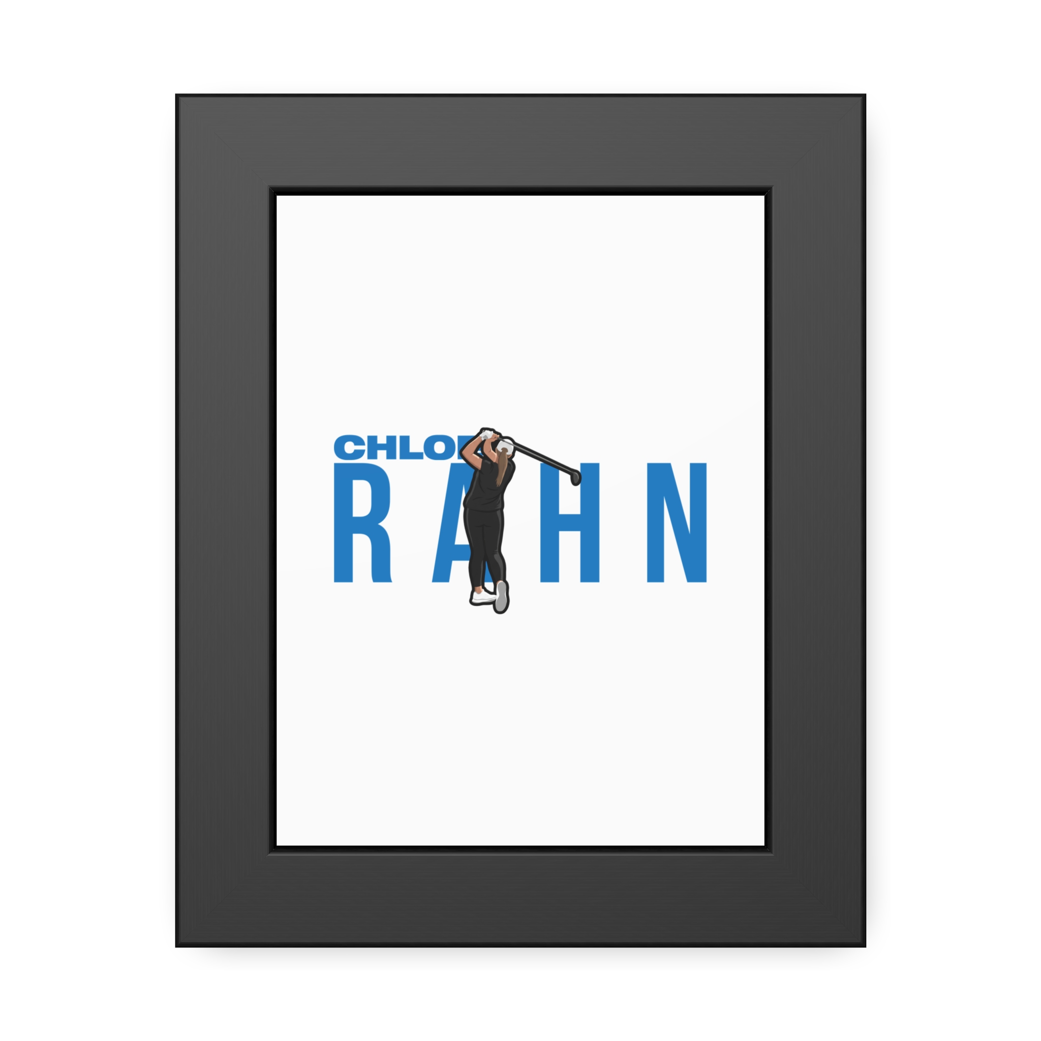 Framed Poster — character_player_name in Black