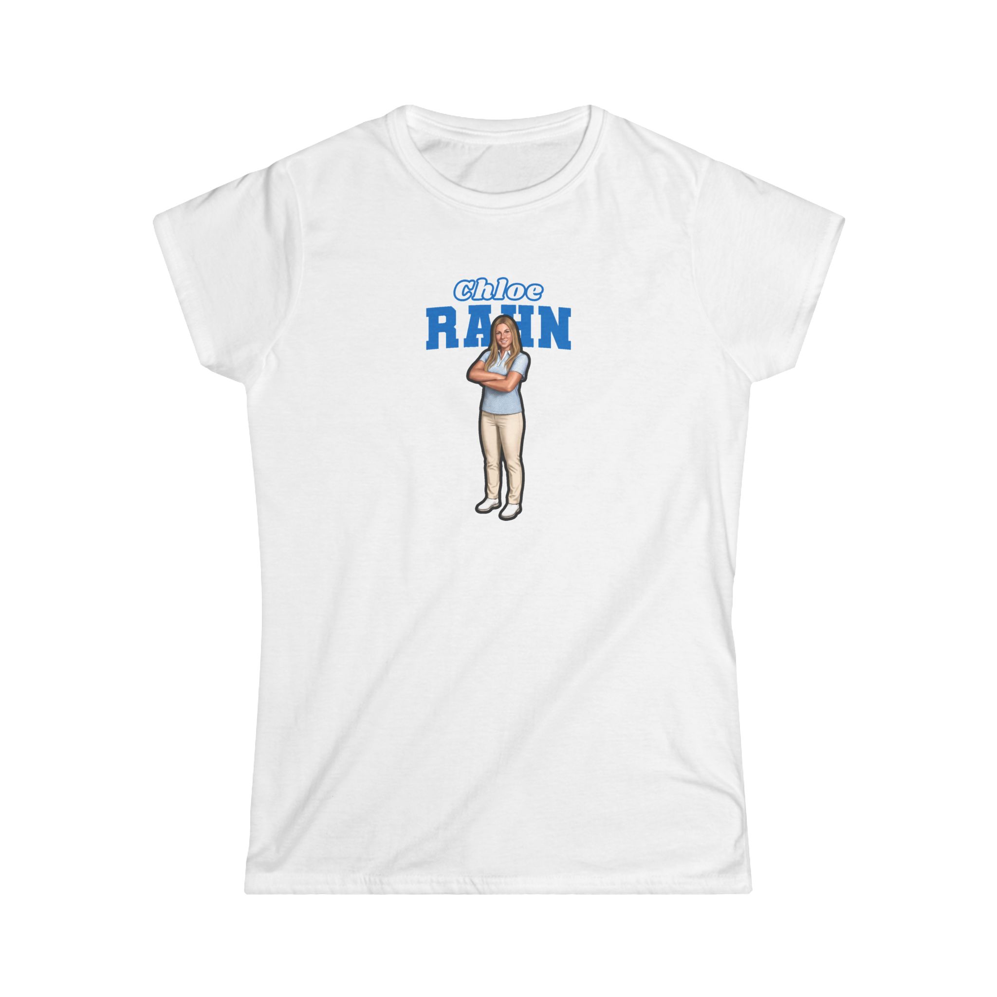 Women's Softstyle Tee — character_name_arch in White