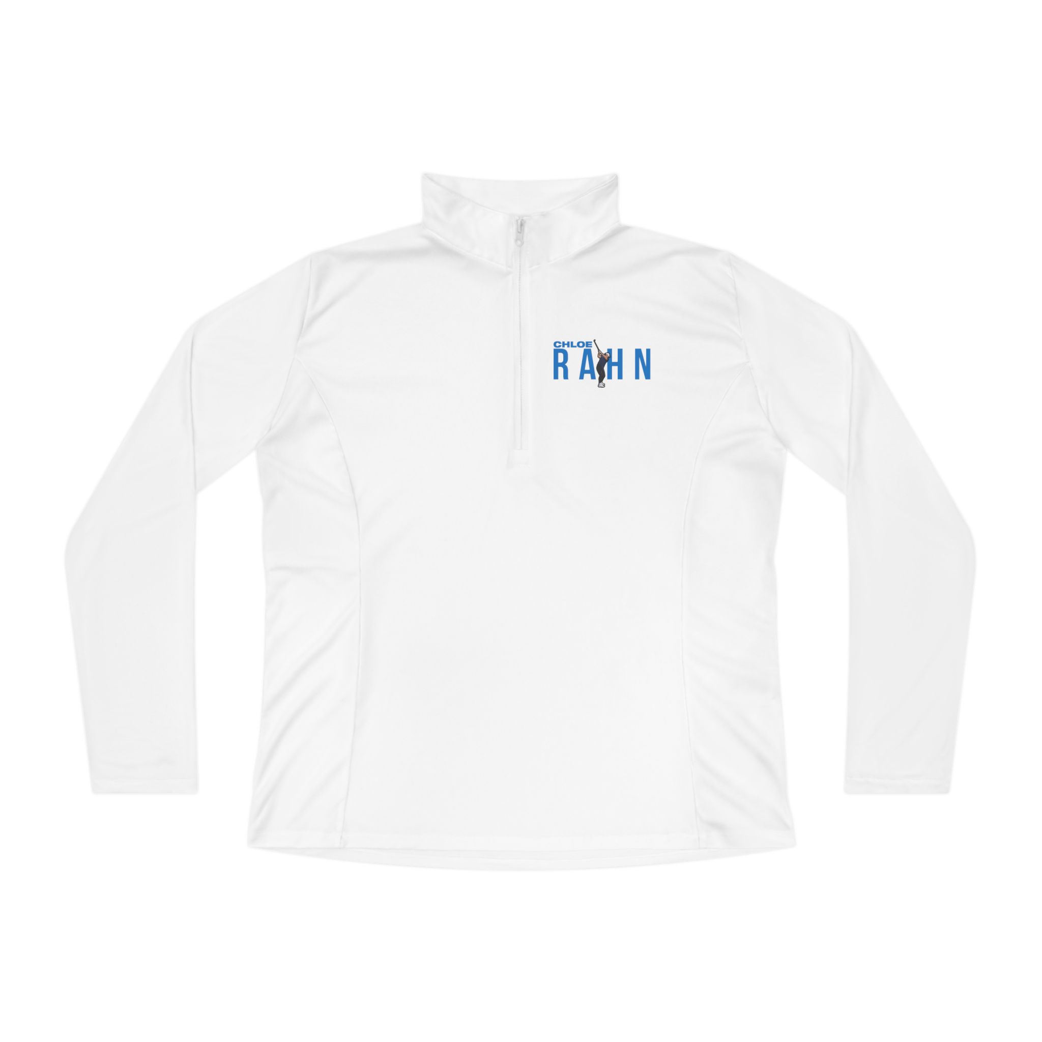 Women's Q-Zip Pullover — character_player_name in White