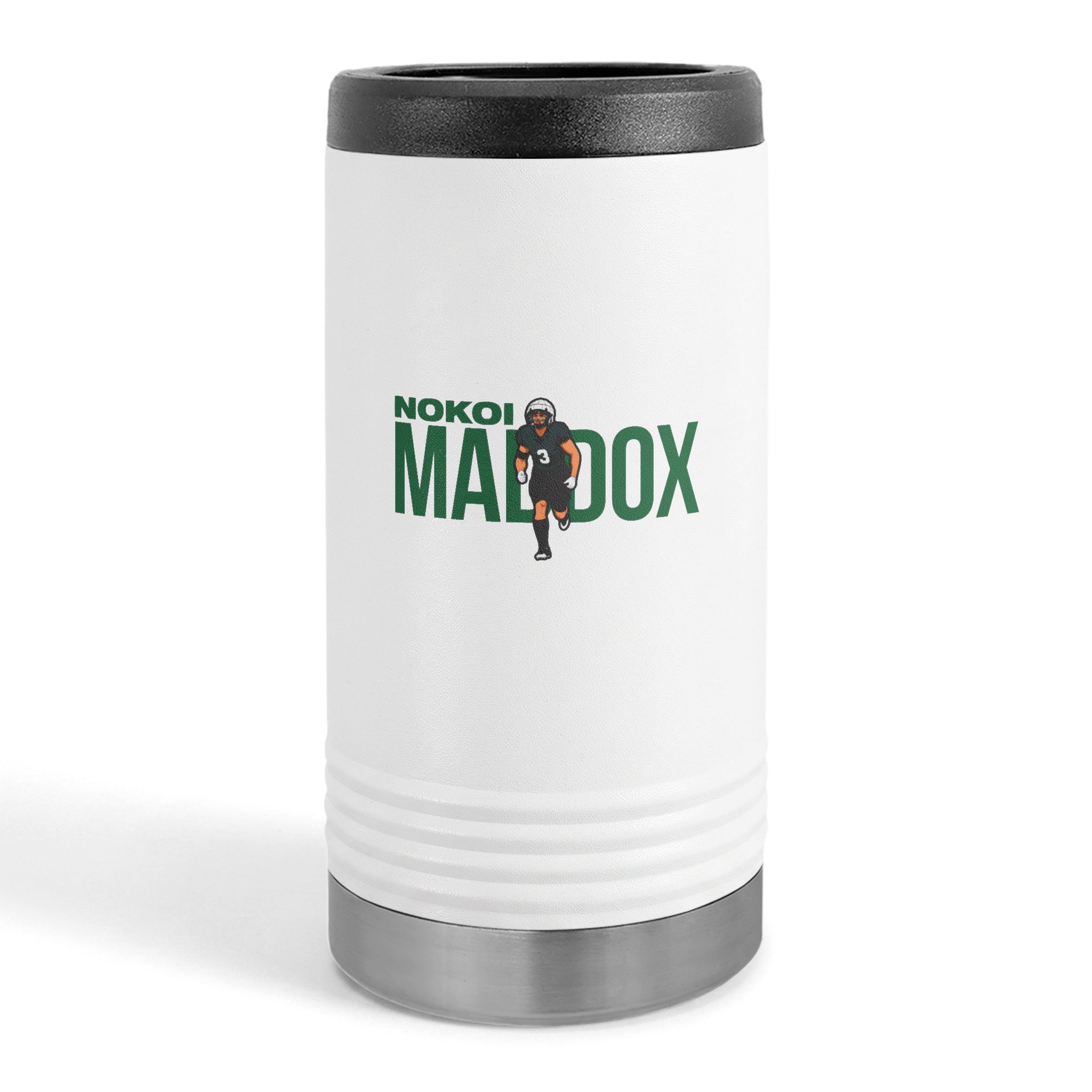 Slim Stainless Can Cooler — character_player_name in White