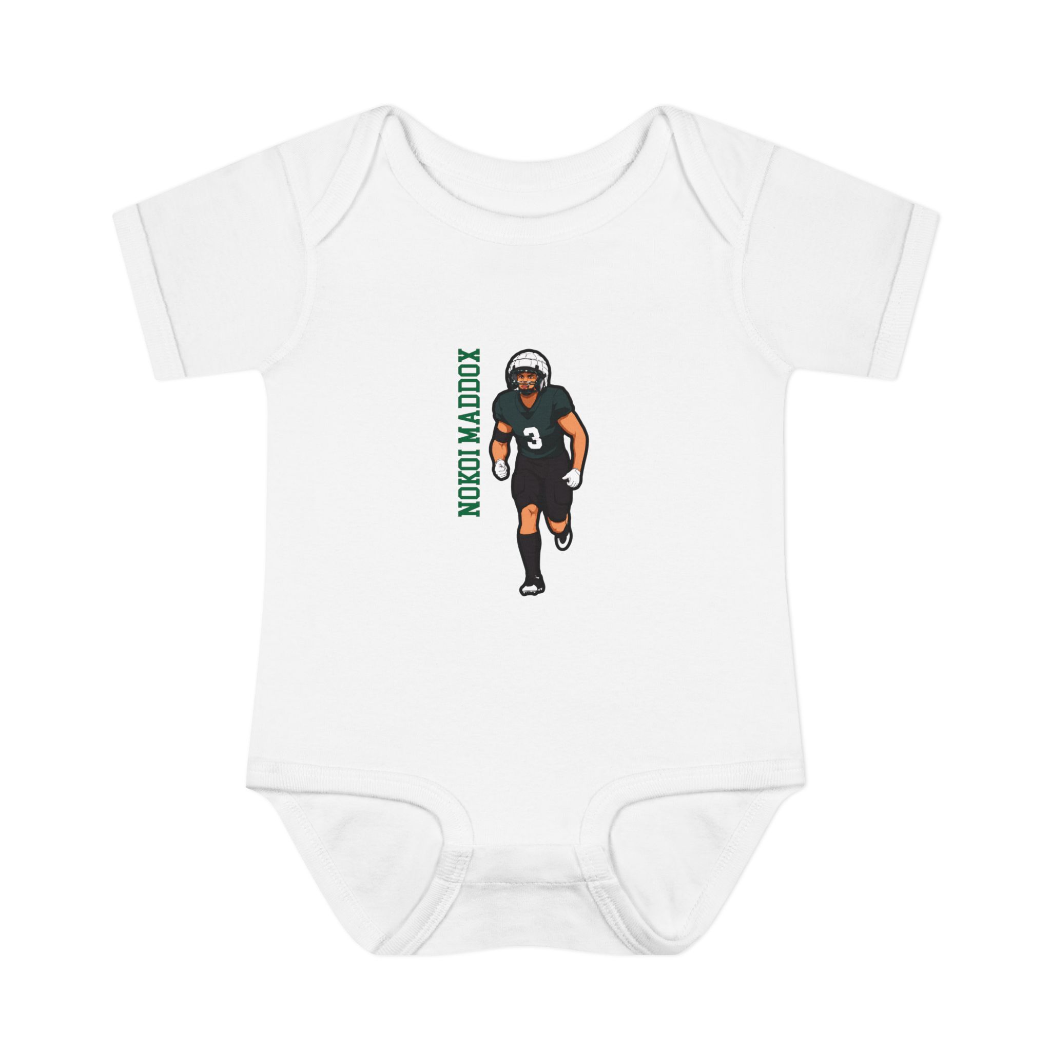 Baby Onesie — character_name_vertical in White
