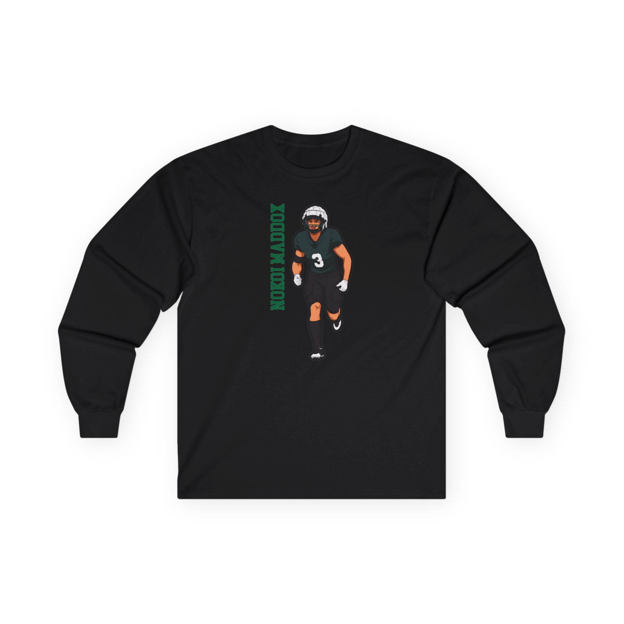 Long Sleeve Tee — character_name_vertical in Black