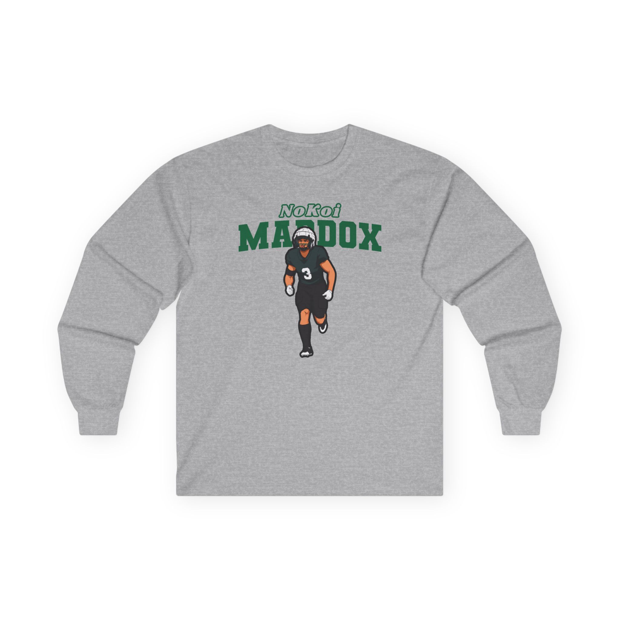 Long Sleeve Tee — character_name_arch in Grey