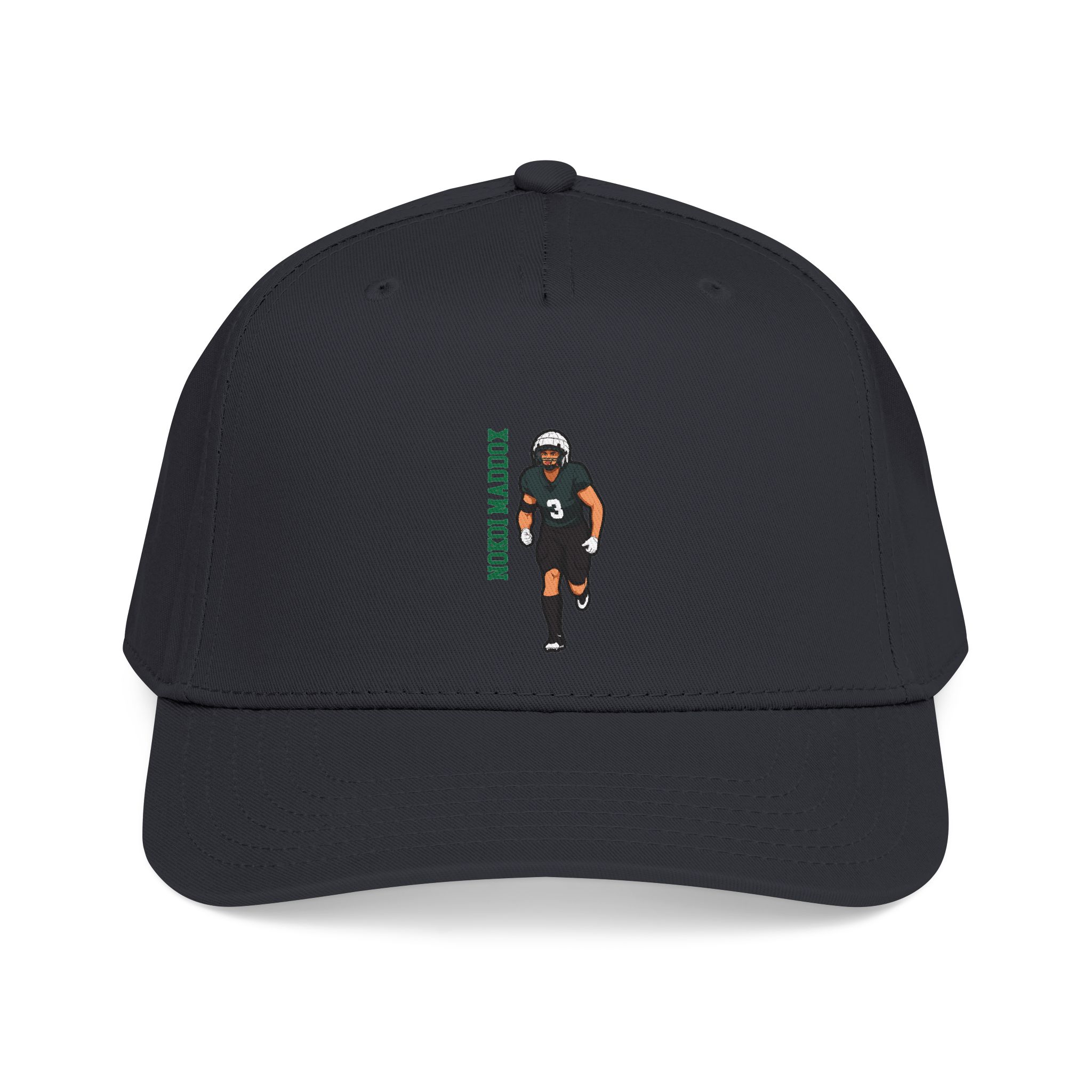 Baseball Cap — character_name_vertical in Black