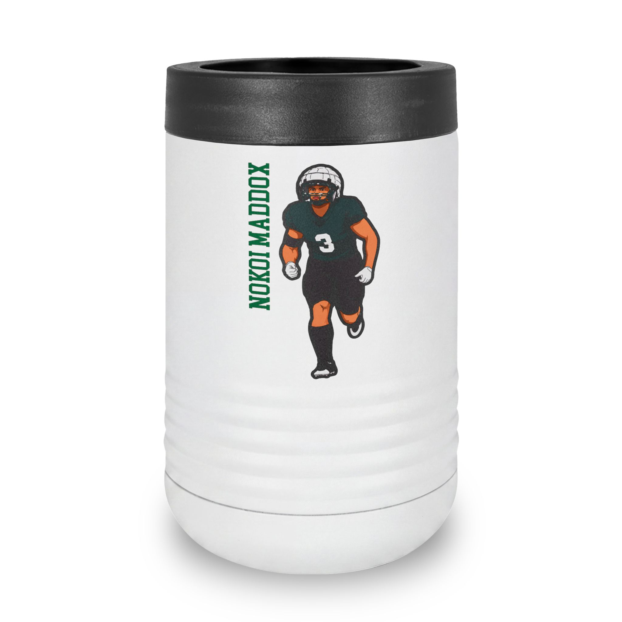 Stainless Can Cooler — character_name_vertical in White
