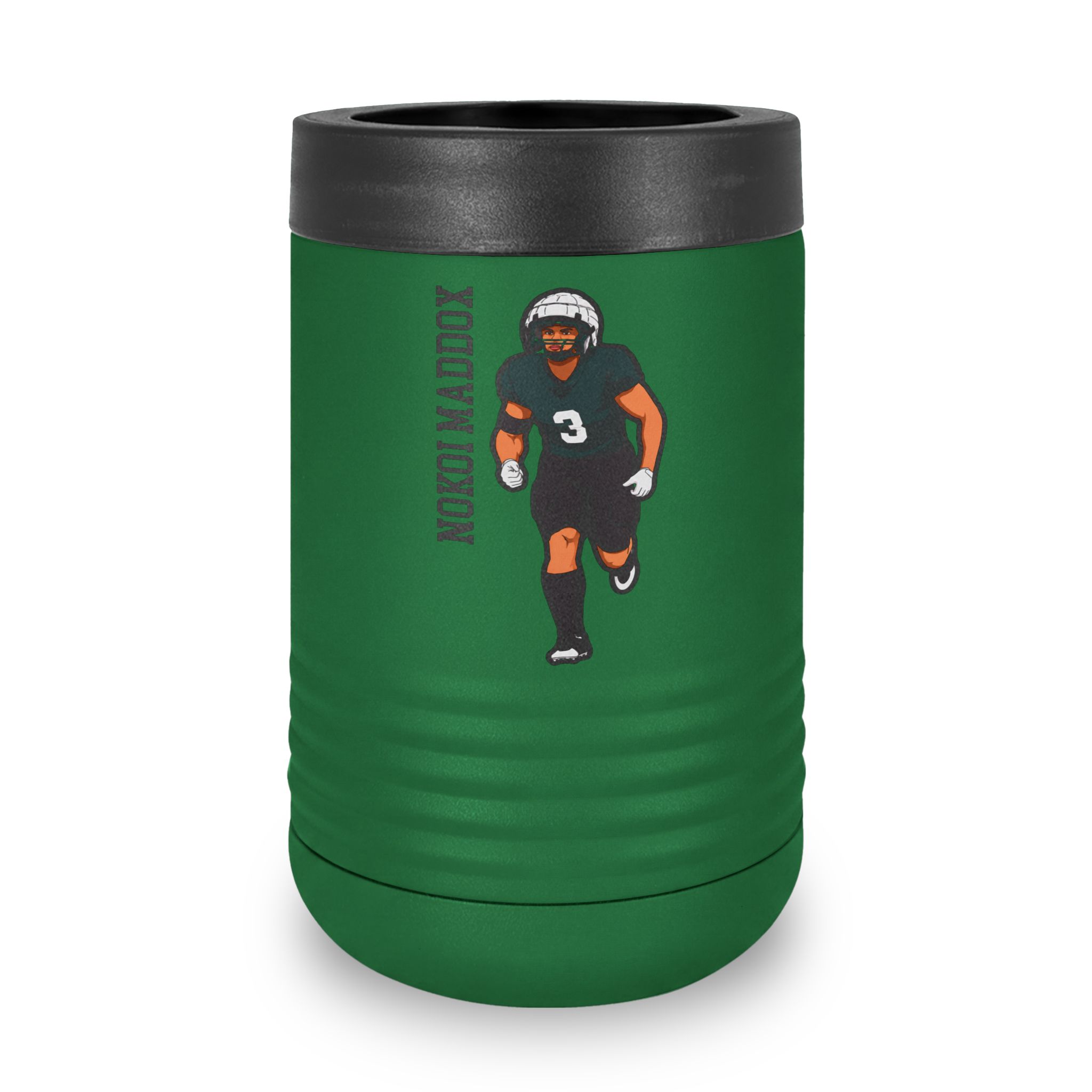 Stainless Can Cooler — character_name_vertical in Green