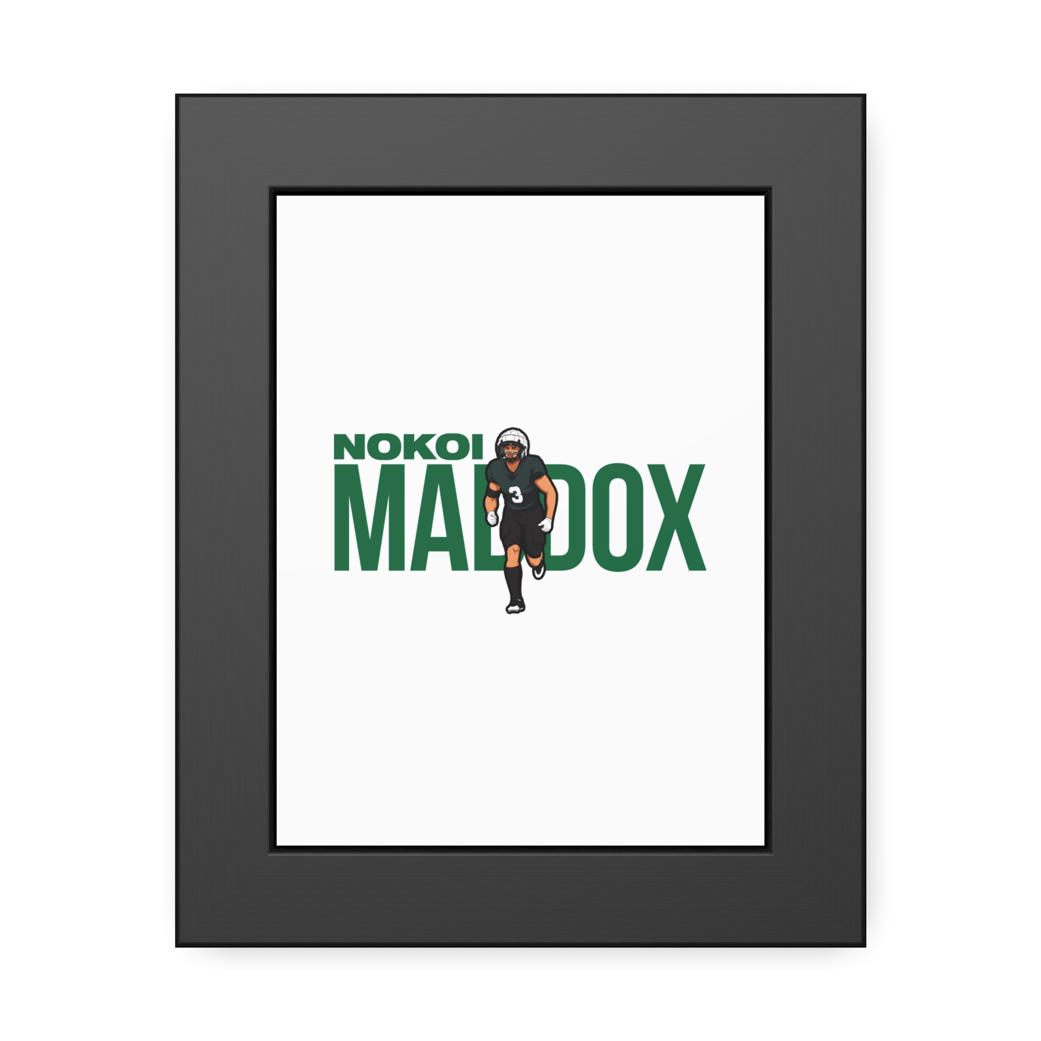 Framed Poster — character_player_name in Black