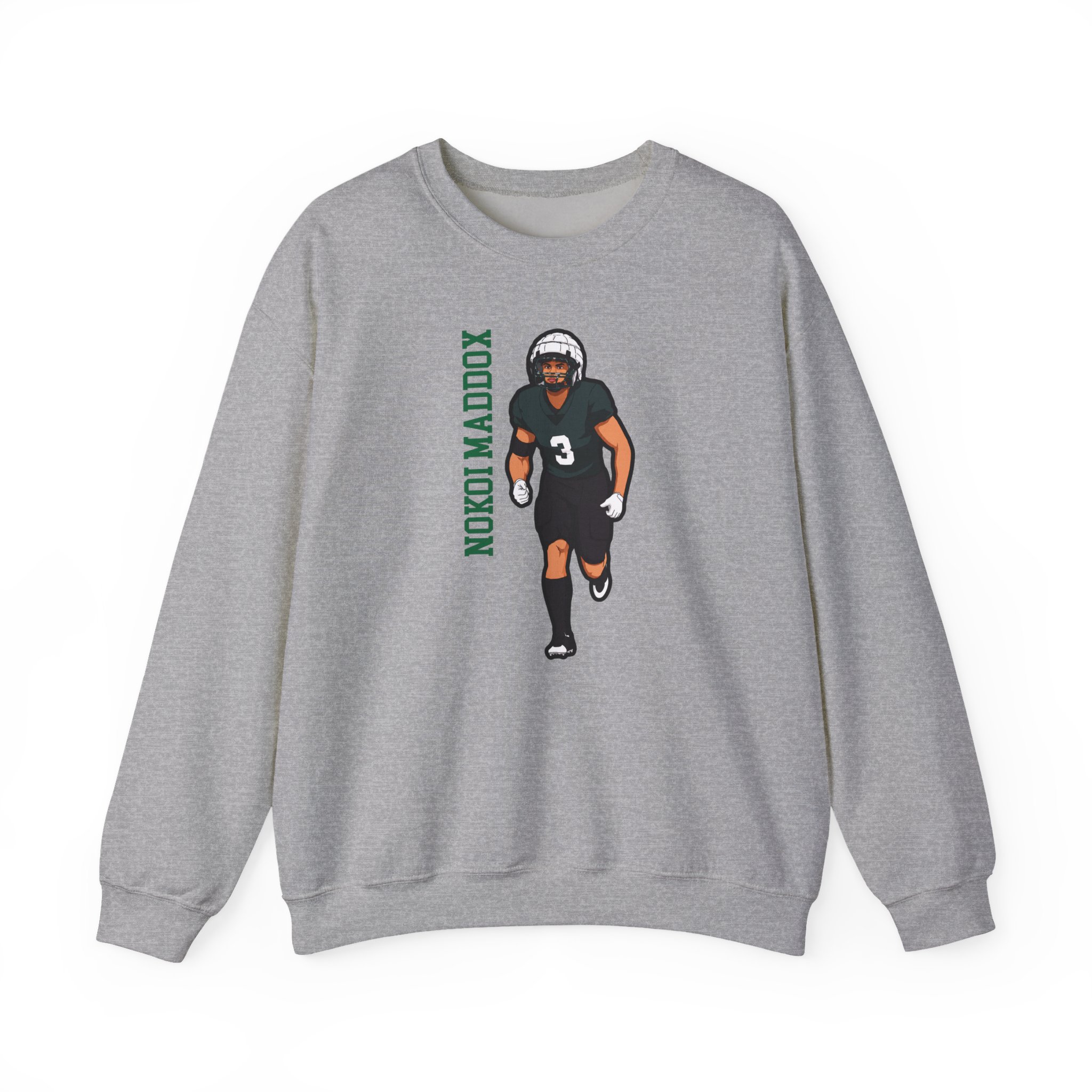 Crewneck Sweatshirt — character_name_vertical in Grey