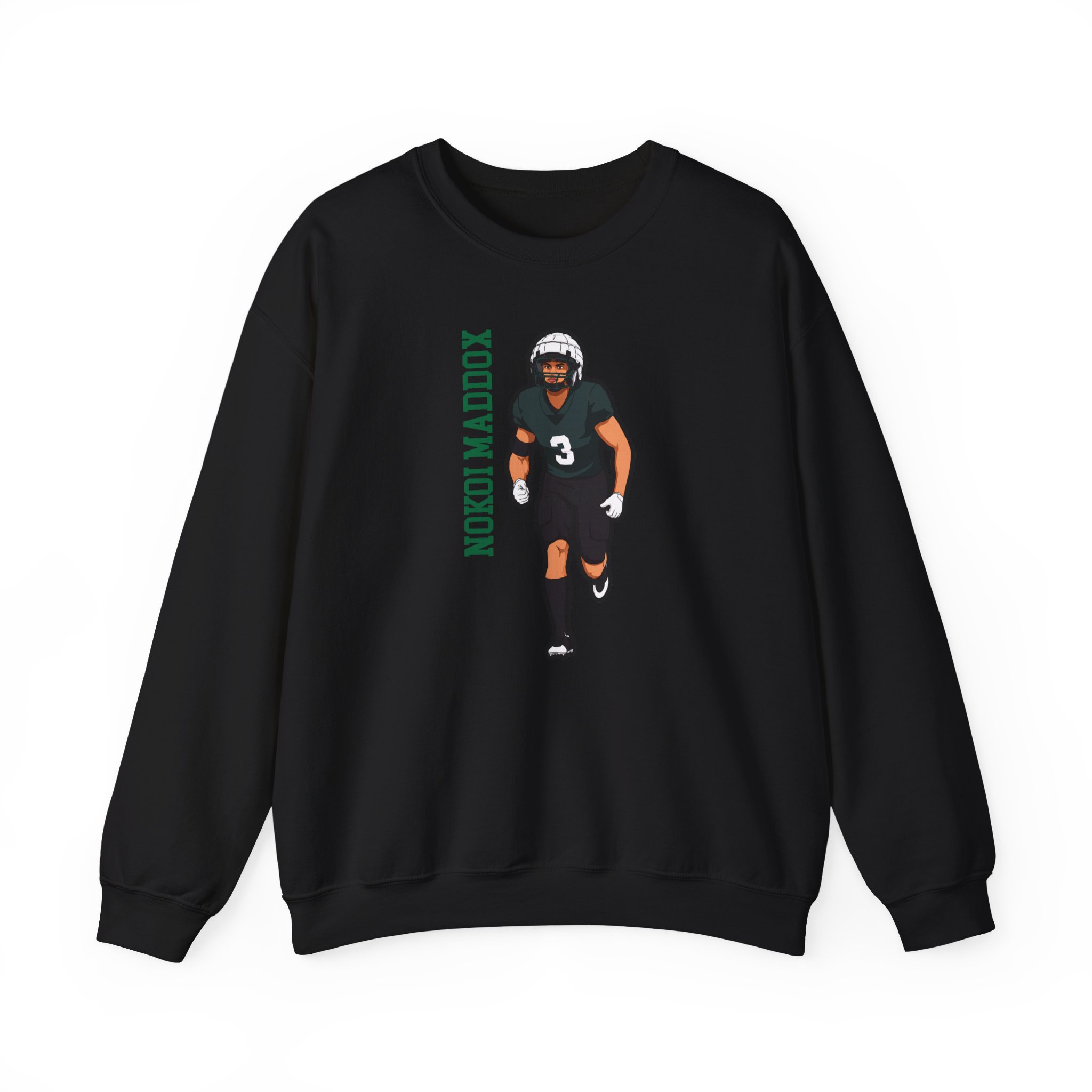 Crewneck Sweatshirt — character_name_vertical in Black